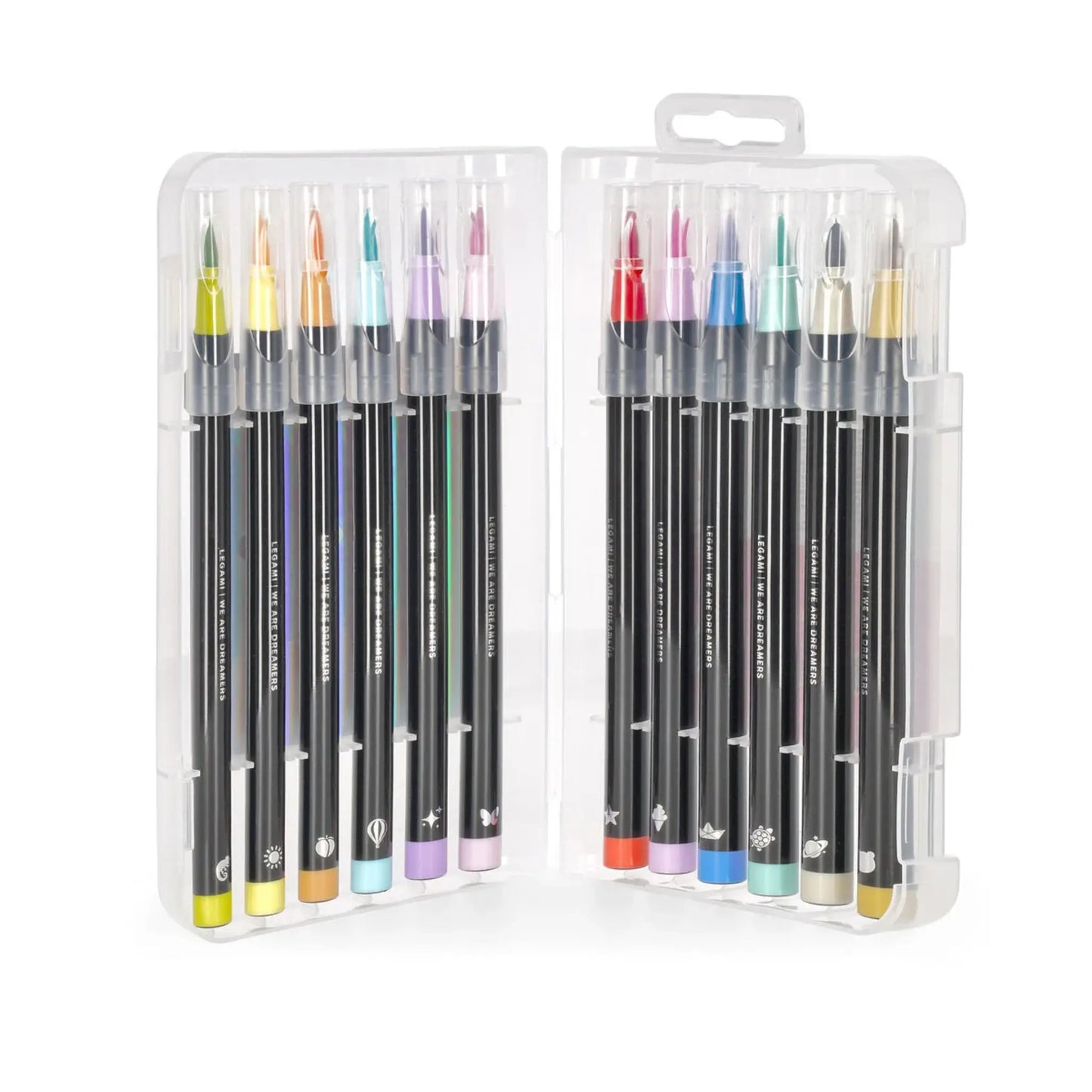 Set 12 Brush Markers Legami Pastel | Pennarelli Punta Pennello Lettering e Acquarello