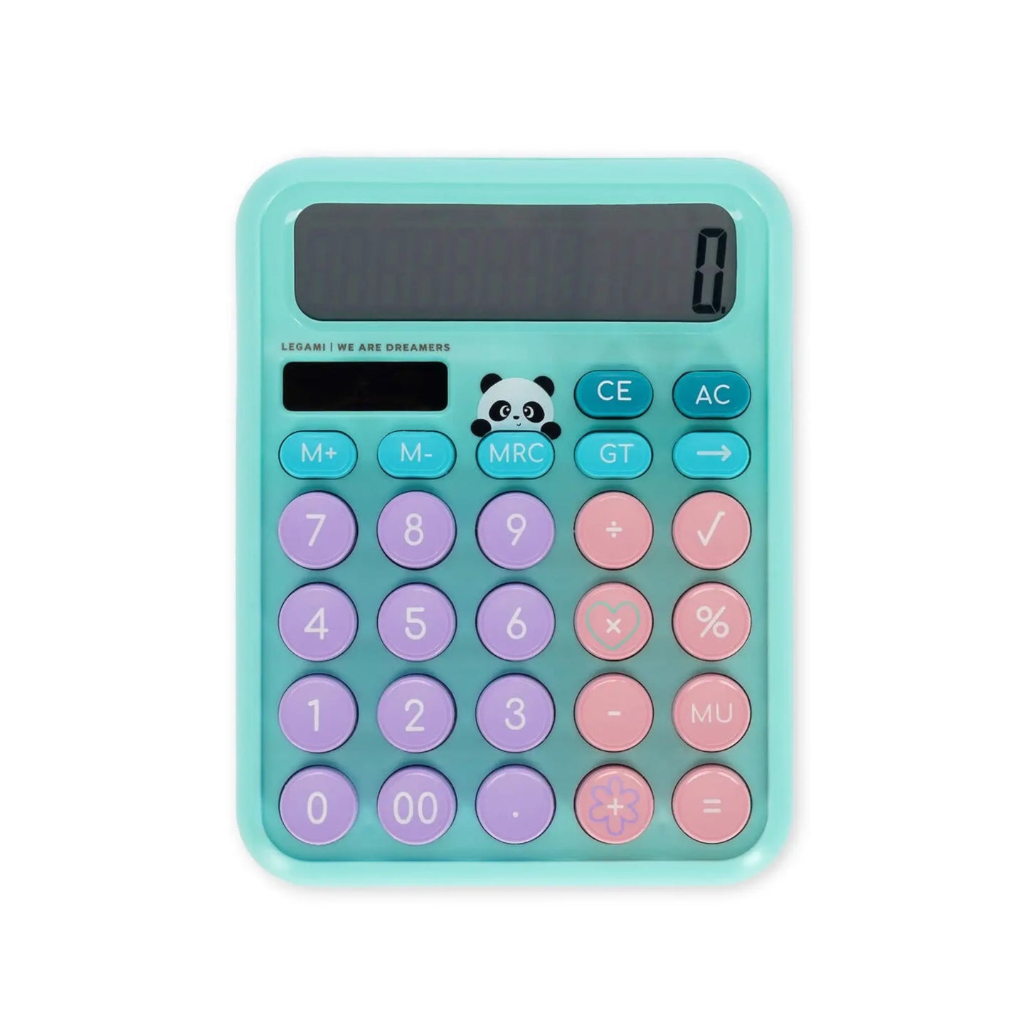Calcolatrice Panda Legami Calcoolator | Calcolatrice da Tavolo Kawaii Solare 12 Cifre