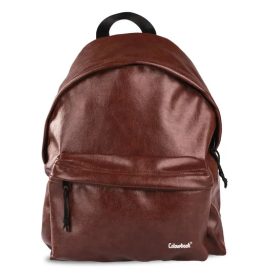 Zaino Colourbook Elite Ikona Brown Cuoio 23L — Similpelle Lucida Spallacci Imbottiti Garanzia 4 Anni