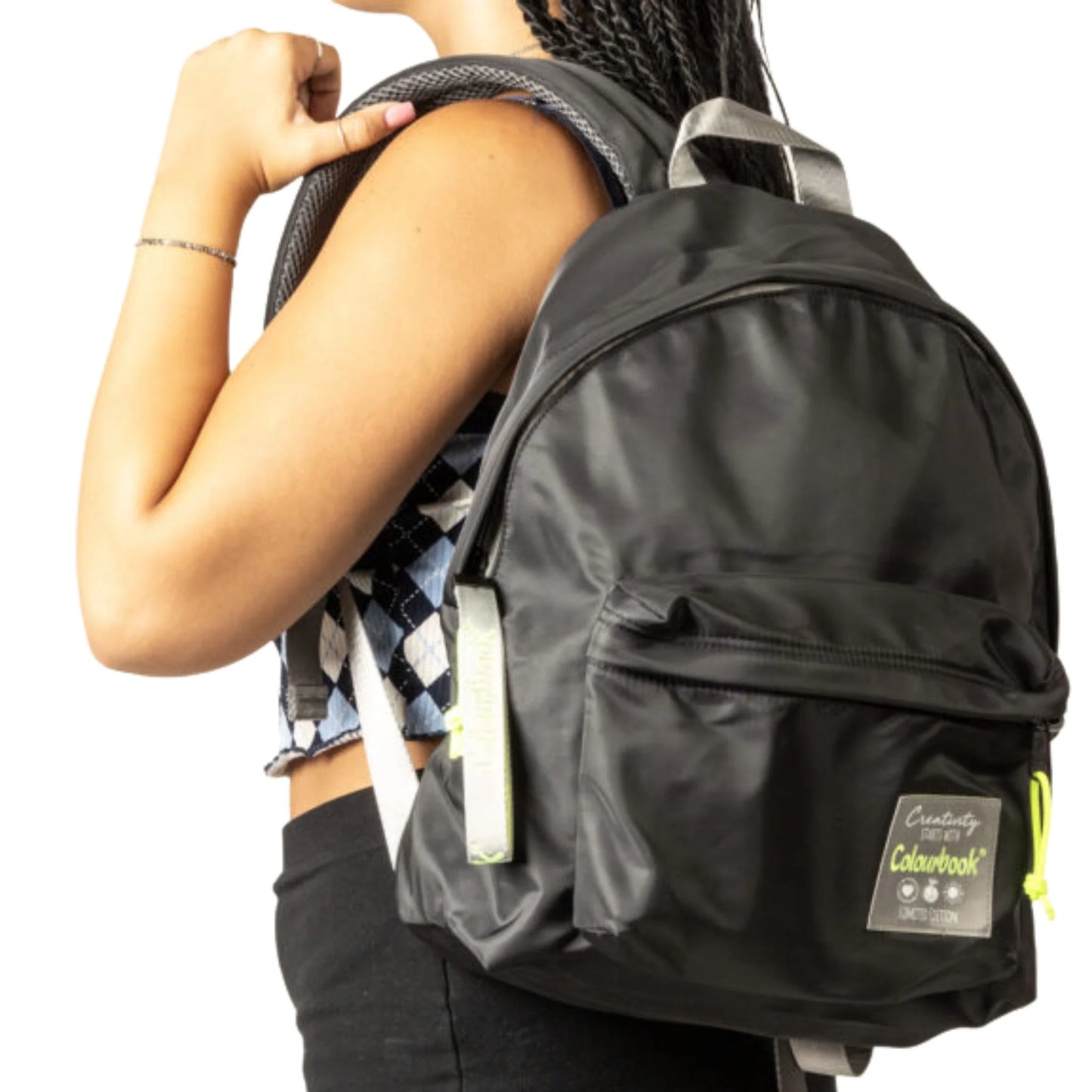 Zaino Colourbook Satin Black Limited Edition 23L — Nero Fluo Giallo Sacca Regalo Inclusa Garanzia 4 Anni