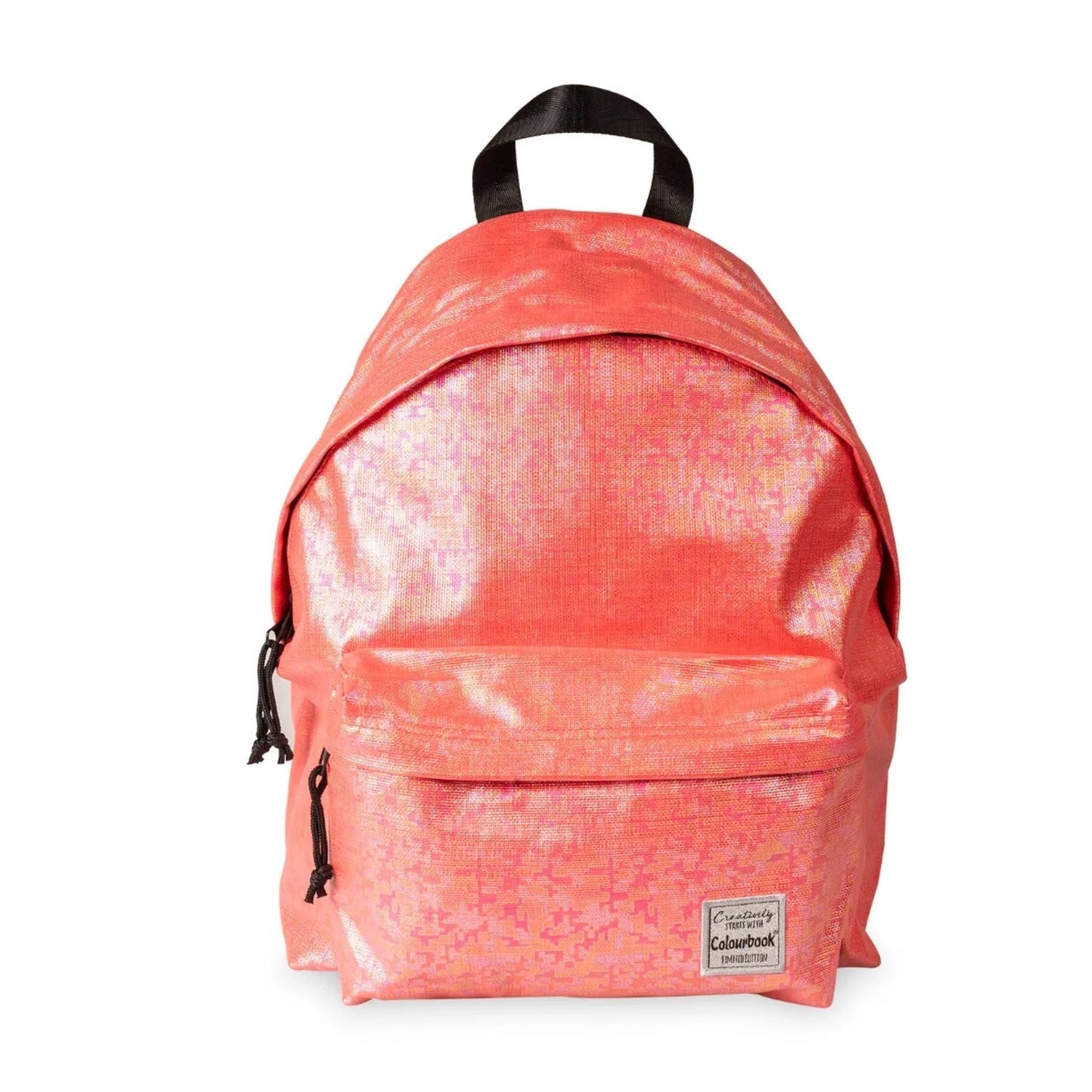 Zaino Shine Colourbook Strawberry — Tessuto Iridescente Olografico 2 Zip Sacchetto Cotone Limited Edition