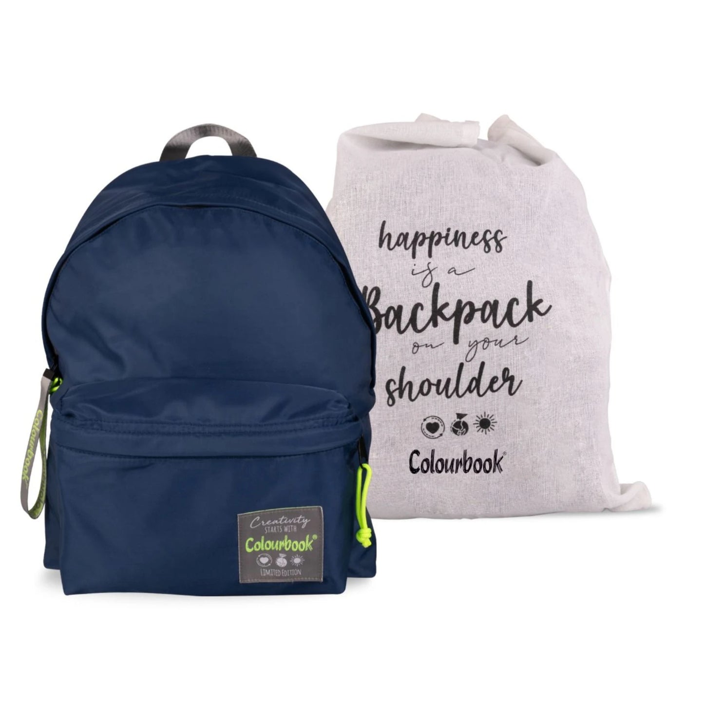 Zaino Scuola Tondo Americano Colourbook Satin Blue — 23L Spallacci Imbottiti Limited Edition 41×31×16 cm
