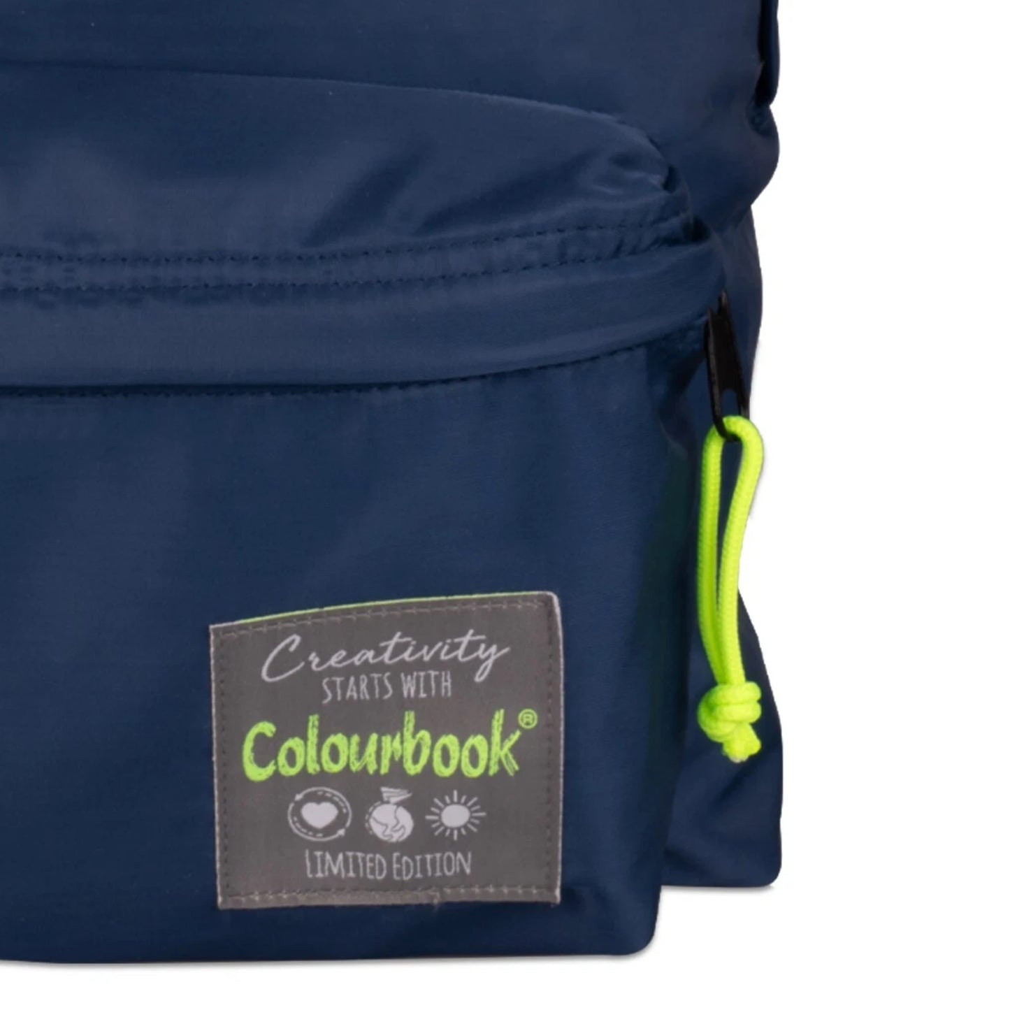 Zaino Scuola Tondo Americano Colourbook Satin Blue — 23L Spallacci Imbottiti Limited Edition 41×31×16 cm