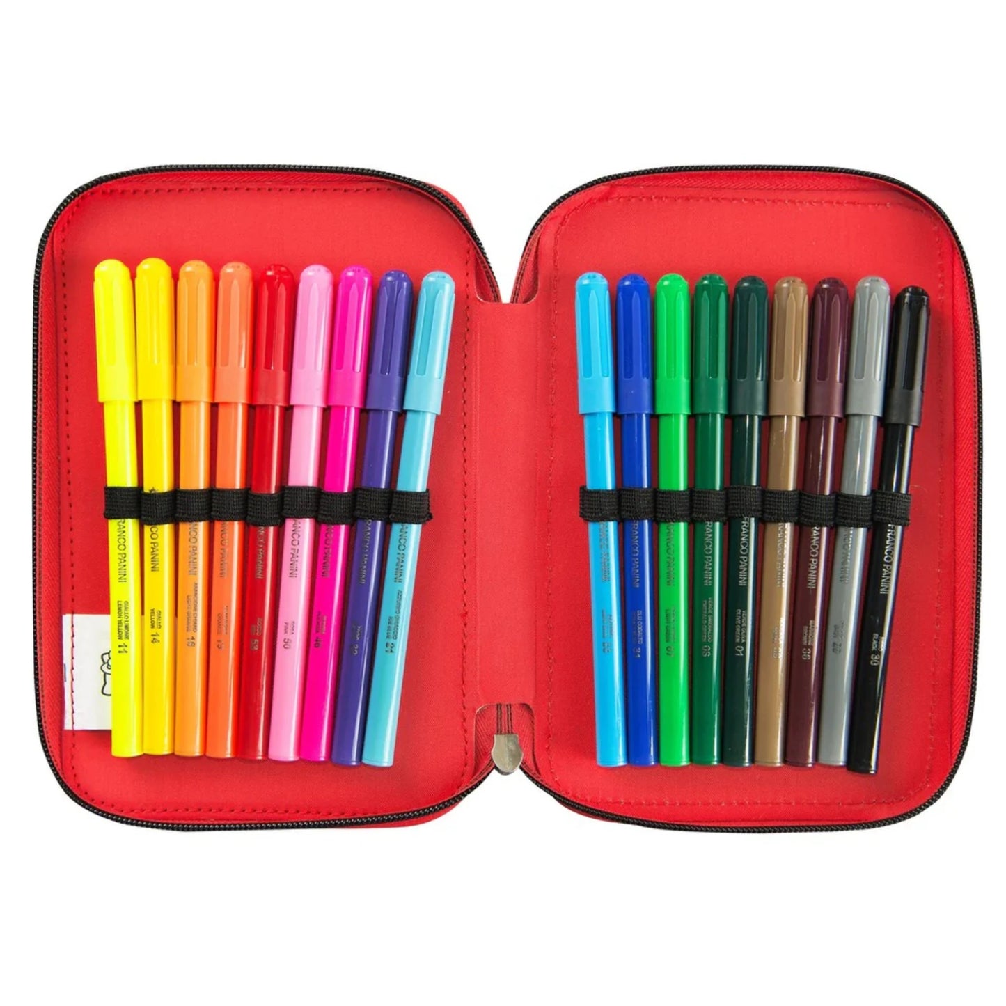 Astuccio Comix 3 Zip Hello Kitty Rosso Completo 44 Pezzi — Pennarelli Pastelli Forbici Squadra Licenza Sanrio