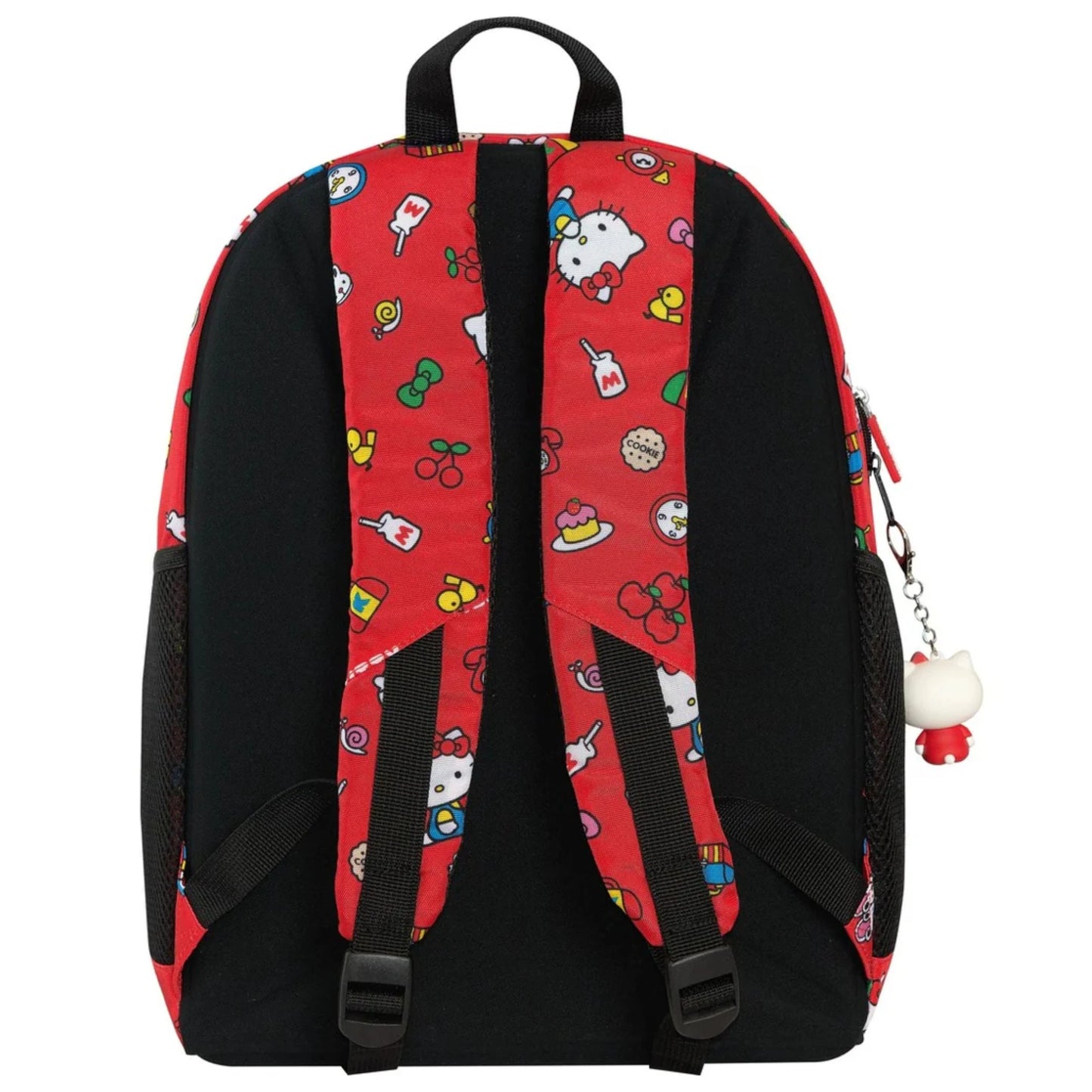 Zaino Comix Organizzato Hello Kitty Rosso 31 Litri — Charm Staccabile Porta Borraccia Schienale Imbottito Licenza Ufficiale Sanrio