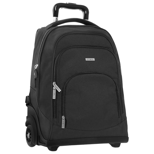 Zaino Trolley Staccabile Comix Nero — Manico Telescopico Alluminio Spallacci a Scomparsa Resistente Acqua 36×43×23 cm