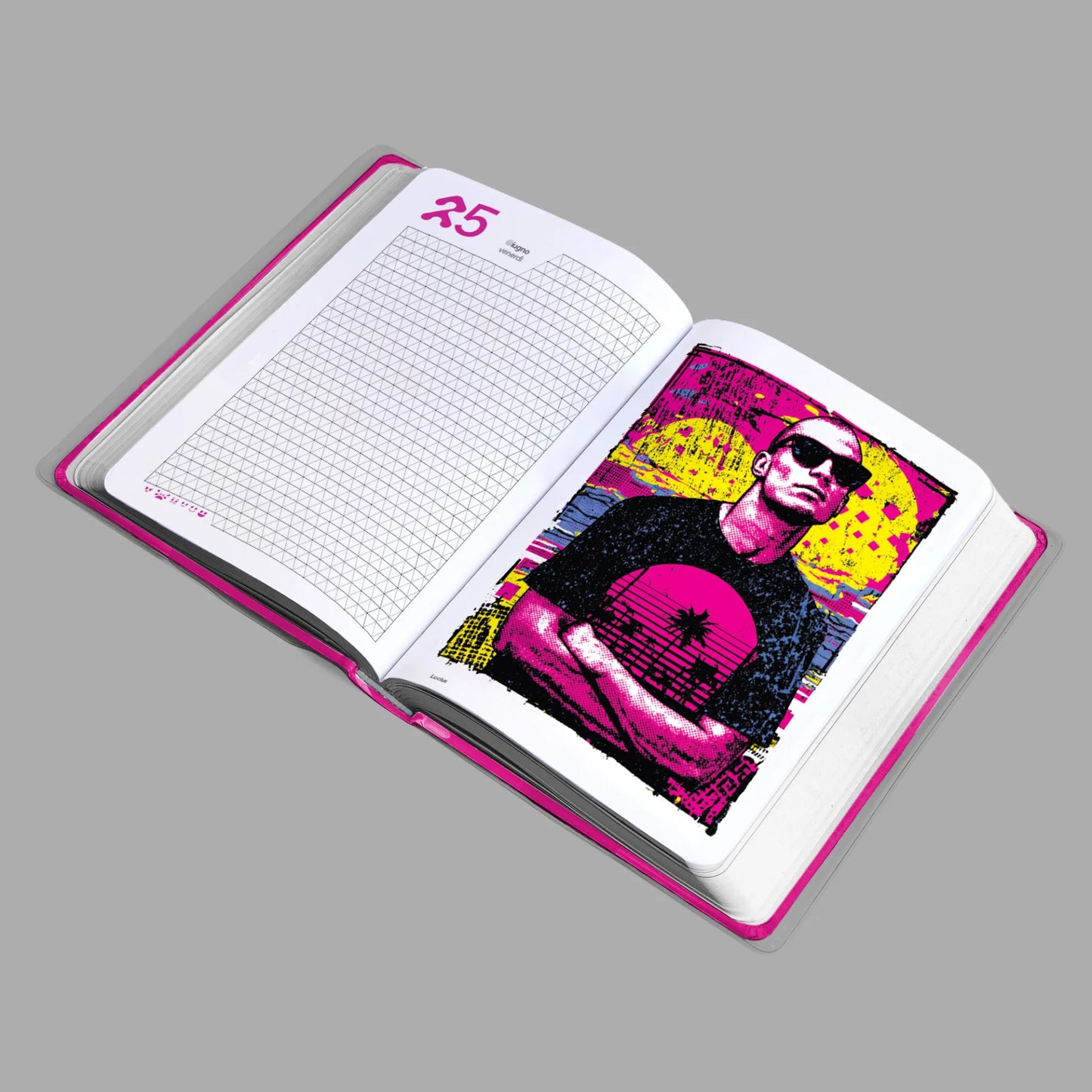 Diario Be You Fuxia 2026-2027 12 Mesi Datato Formato Easy con Stickers