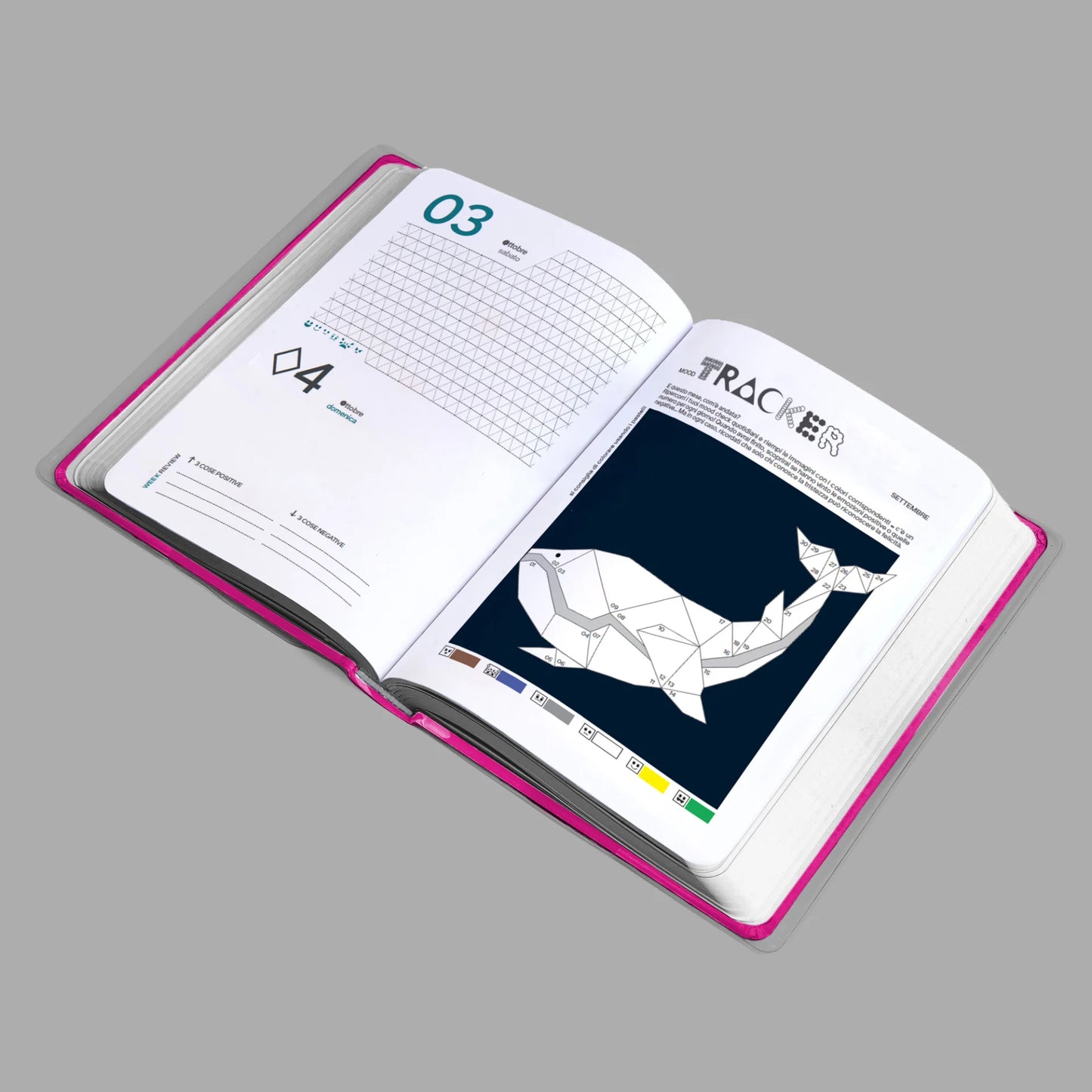 Diario Be You Fuxia 2026-2027 12 Mesi Datato Formato Easy con Stickers