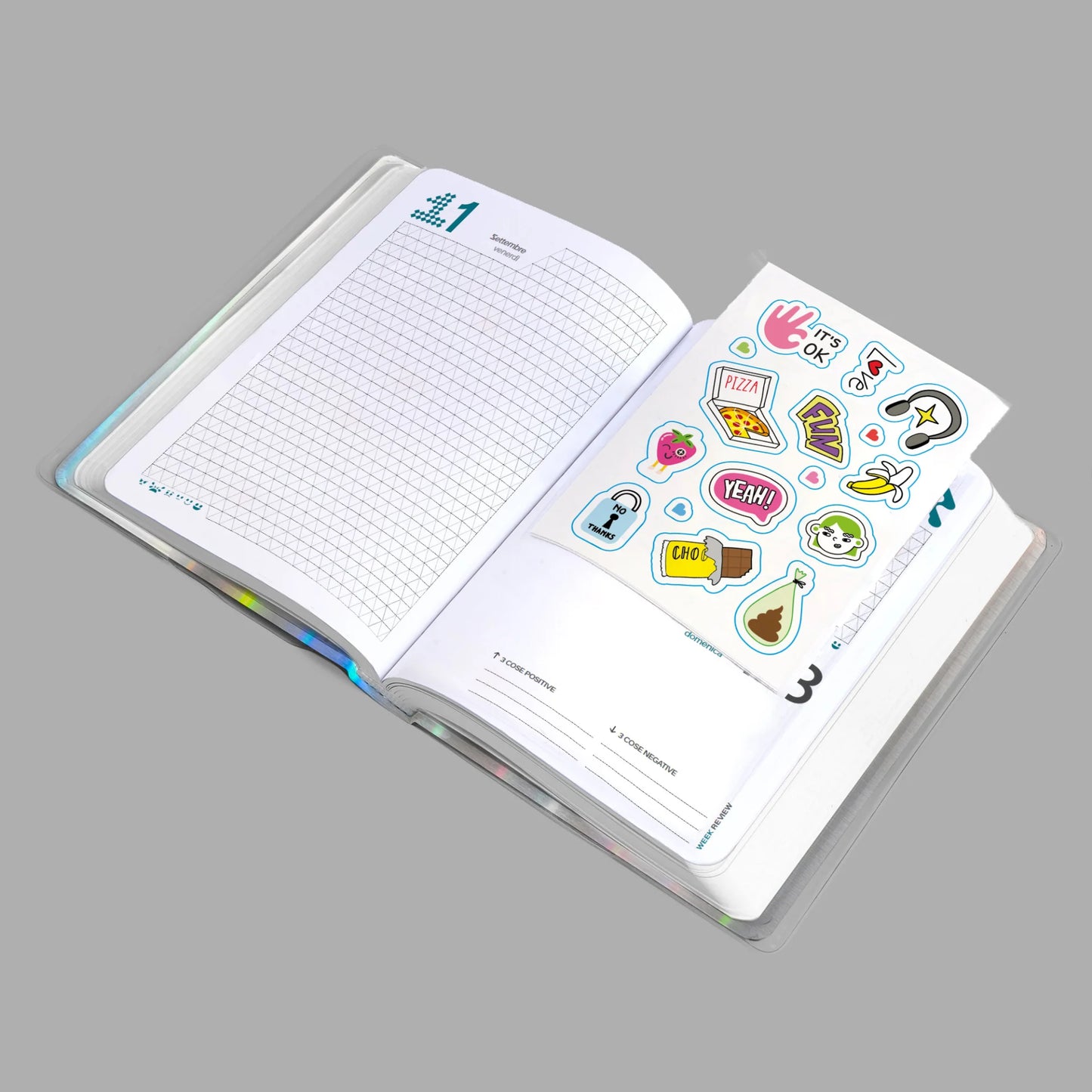 Diario Be You Prism 2026-2027 12 Mesi Datato Formato Easy con Stickers