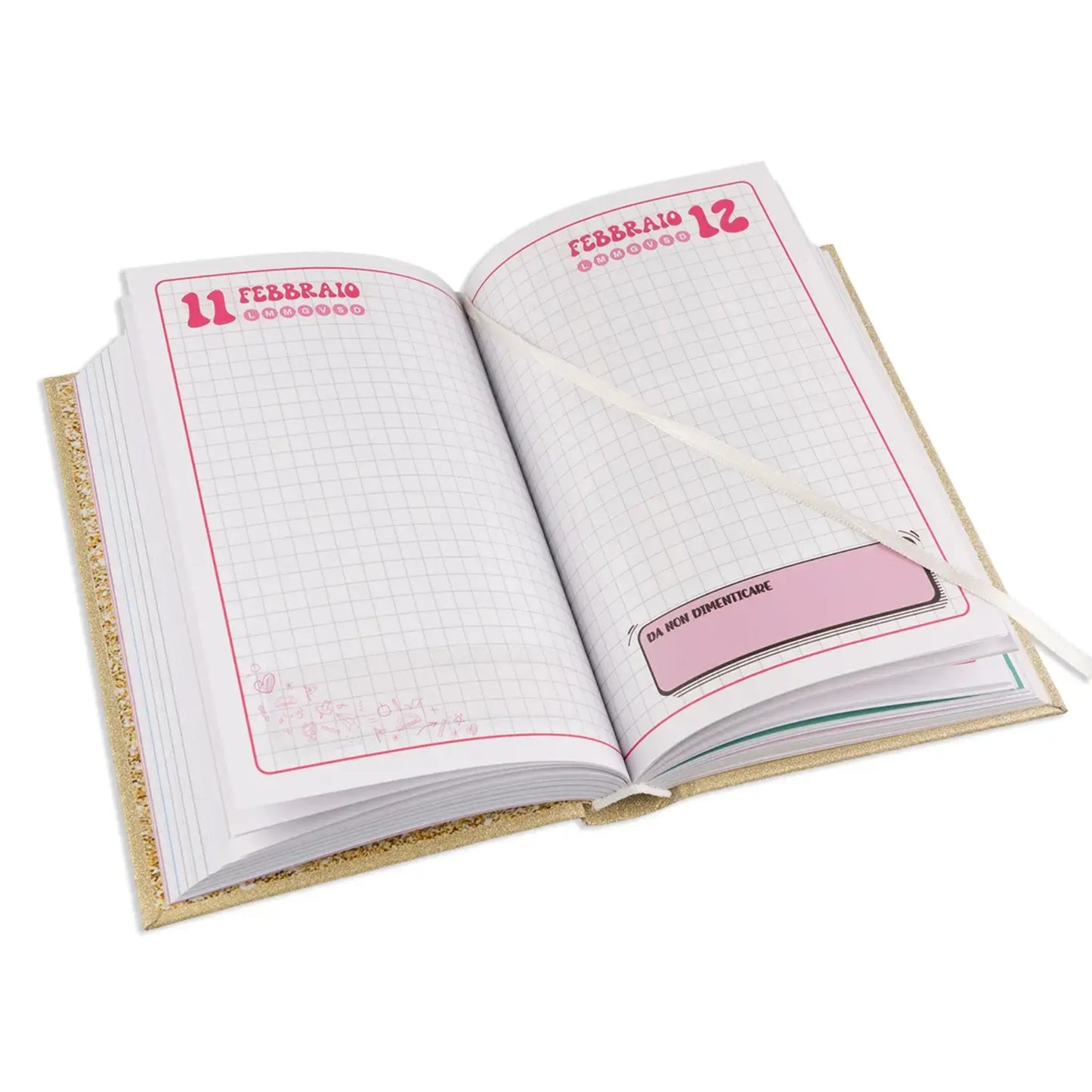 Diario Scolastico Glitter Colourbook 2026/27 Non Datato 12 Mesi | 3 Soggetti