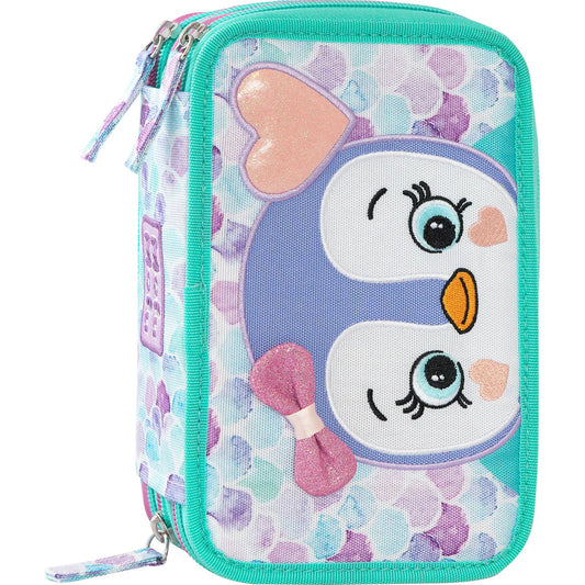 Astuccio 3 Zip Mofu Mofu Verde/lilla
