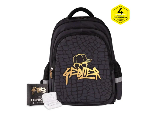 Zaino scuola Skin Geolier con cuffie omaggio