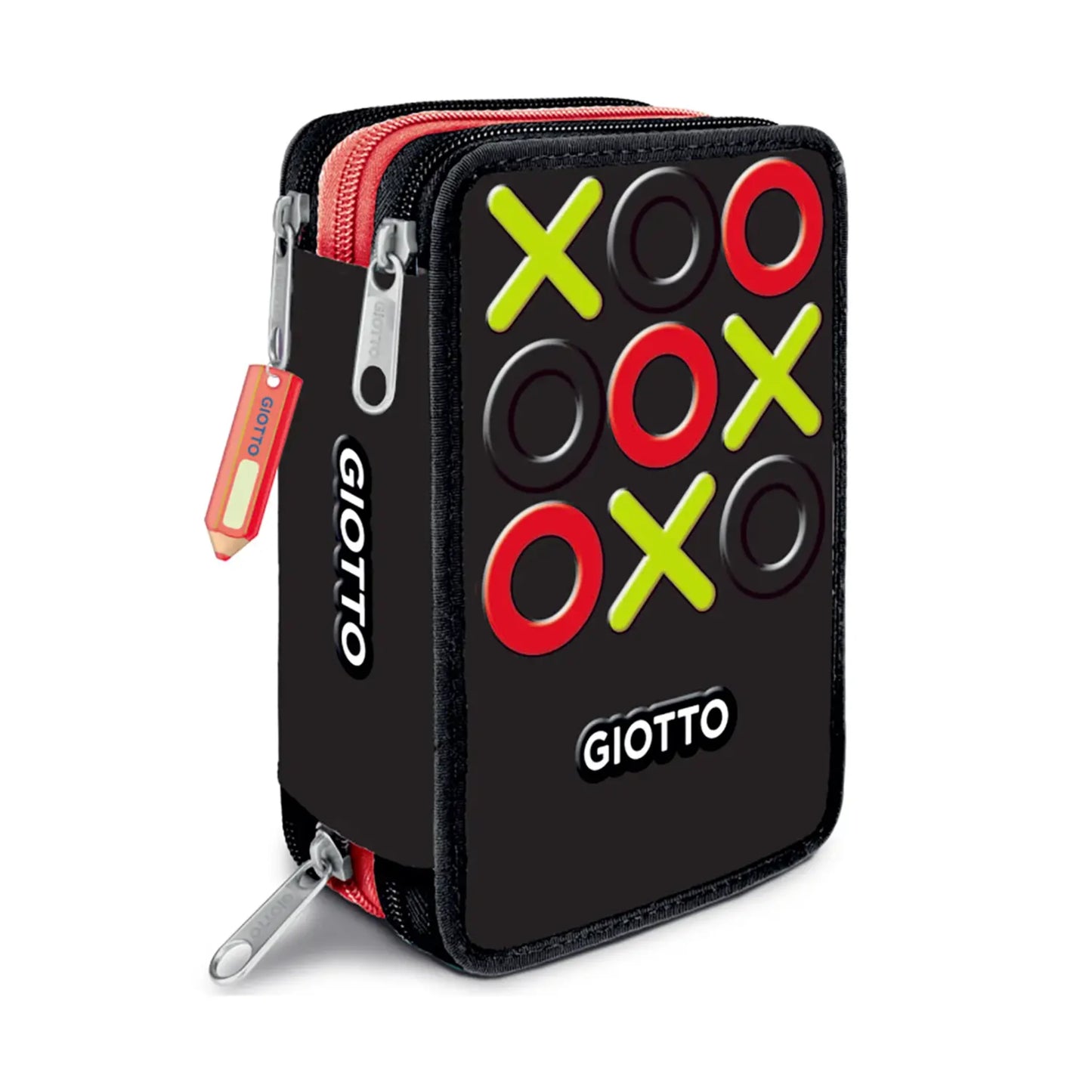 Astuccio 3 Zip Giotto Tris con Corredo 46 Pezzi — Pennarelli Turbo Color Pastelli Supermina | Nero Verde Rosso Azzurro
