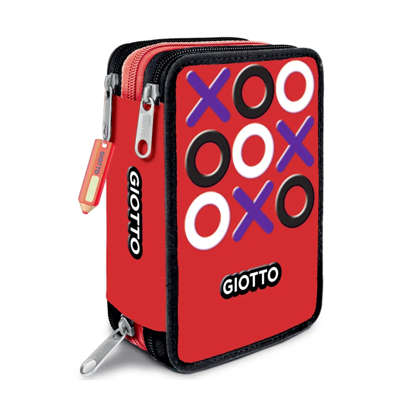 Astuccio 3 Zip Giotto Tris con Corredo 46 Pezzi — Pennarelli Turbo Color Pastelli Supermina | Nero Verde Rosso Azzurro