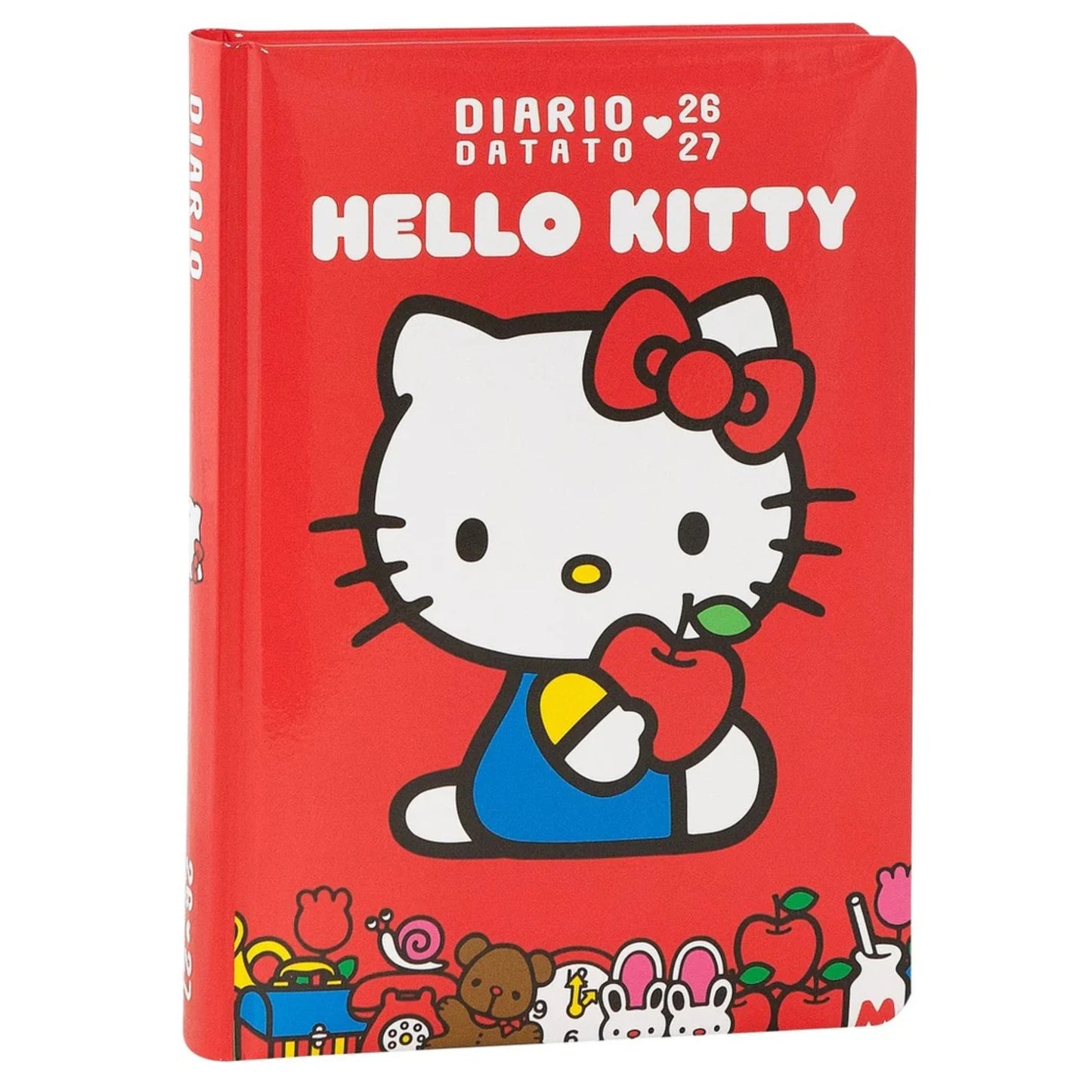 Diario Hello Kitty 2026/2027 12 Mesi Datato Standard Rosso — Copertina Rigida Lucida Imbottita 352 Pagine Sticker Licenza Sanrio