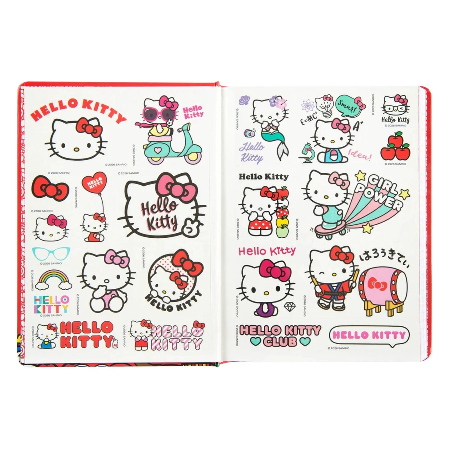 Diario Hello Kitty 2026/2027 12 Mesi Datato Standard Rosso — Copertina Rigida Lucida Imbottita 352 Pagine Sticker Licenza Sanrio