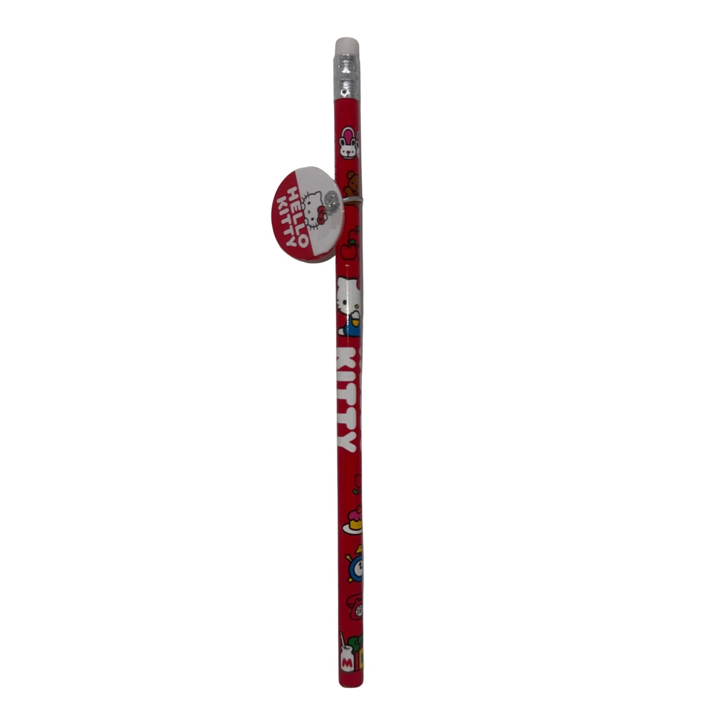 Matita HB Hello Kitty 2026 Rossa con Gommino — Fusto Decorato Icone Kawaii Collezione Hello Kitty Licenza Sanrio
