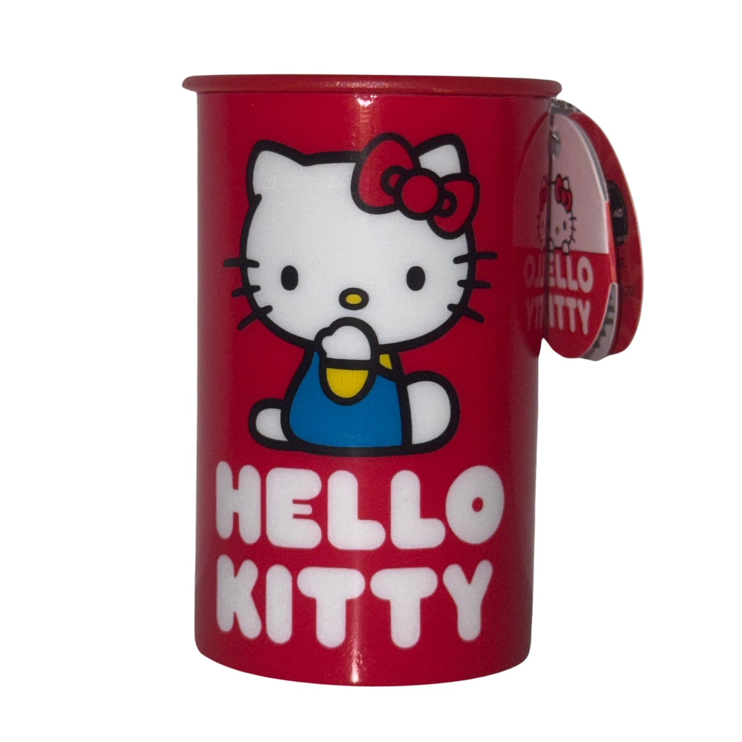 Temperino 2 Fori con Contenitore Hello Kitty 2026 Rosso — Matite Standard e Jumbo Lama Acciaio Collezione Hello Kitty