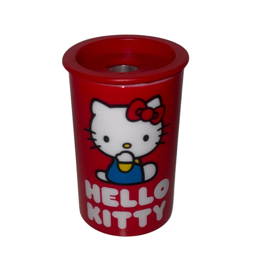 Temperino 2 Fori con Contenitore Hello Kitty 2026 Rosso — Matite Standard e Jumbo Lama Acciaio Collezione Hello Kitty