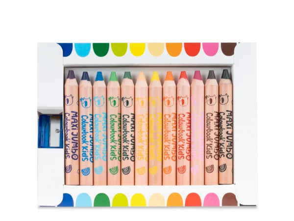 Set 12 matite colorate Maxi Jumbo 3 in 1 - COLOURBOOK