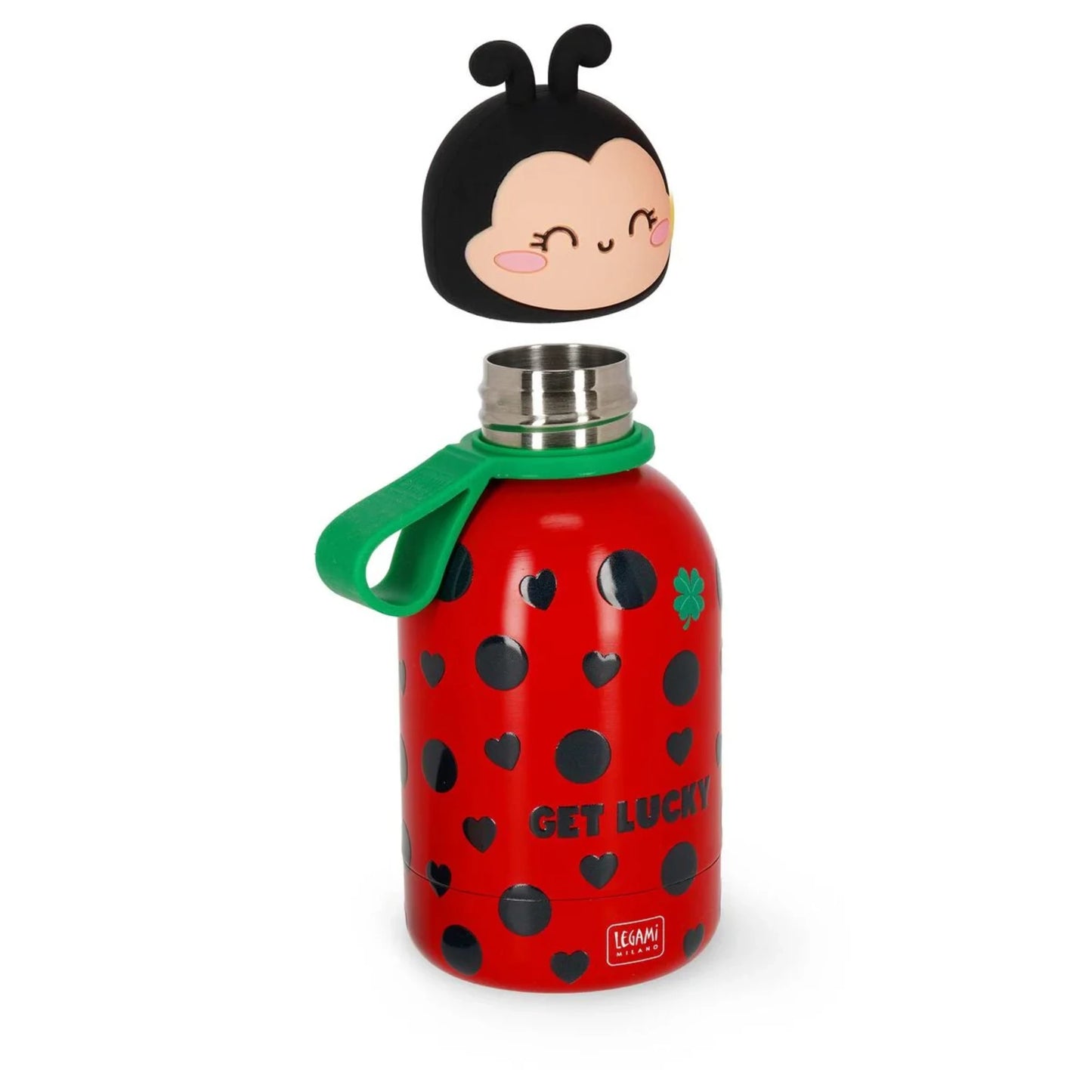 Borraccia Termica Bambini Legami Hot&Cold BFF Ladybug — 310ml Acciaio Inox 18/8 Caldo 12H Freddo 24H