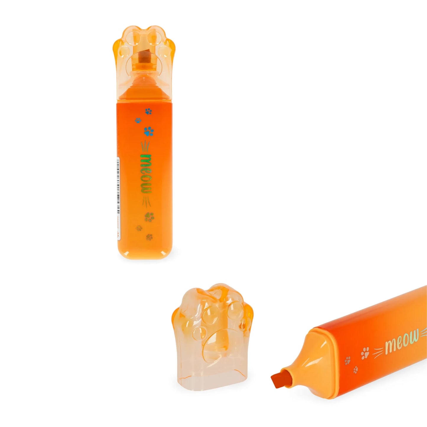 Evidenziatore Legami Meow Zampa di Gatto — 6 Colori | Punta a Scalpello 5 mm Base Acqua