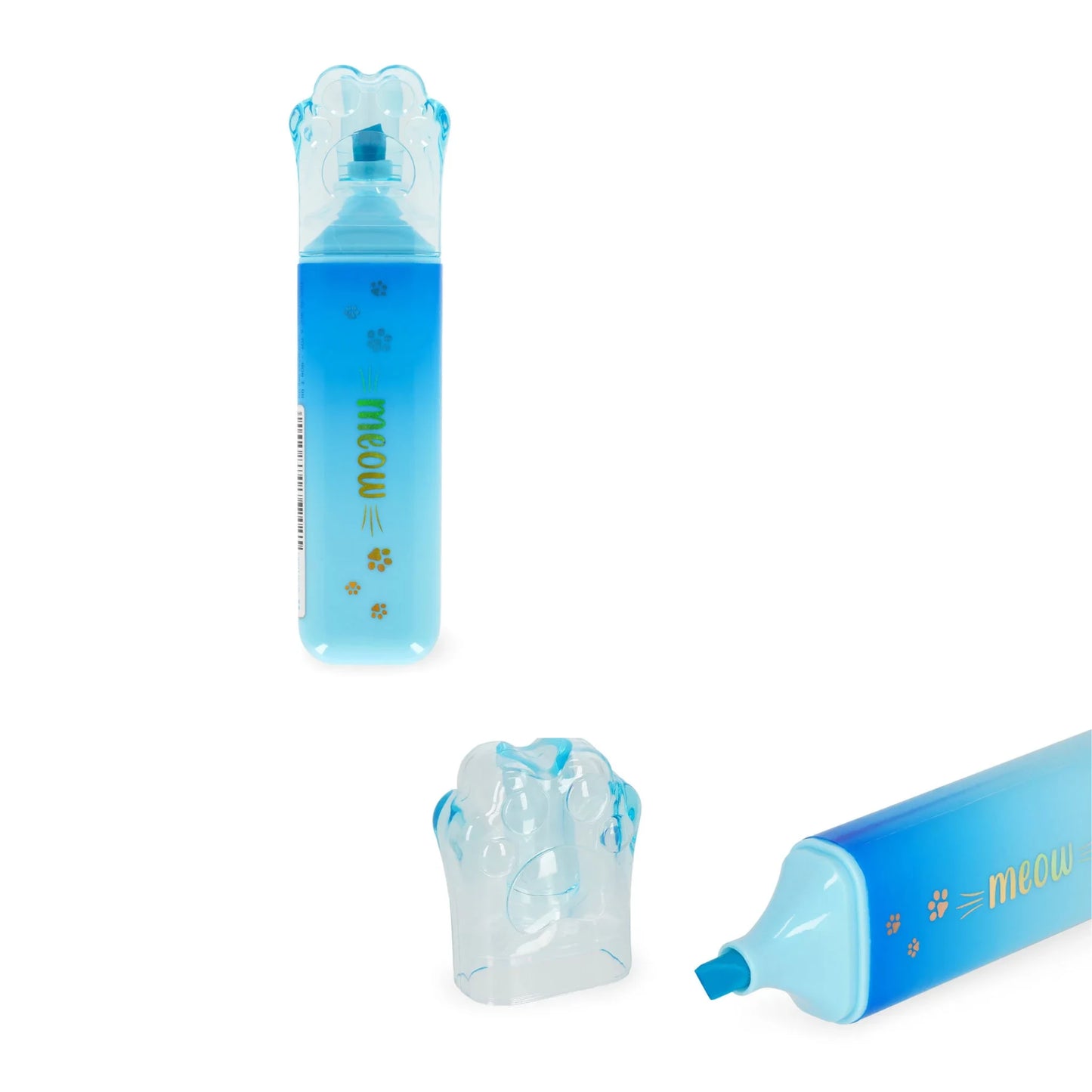 Evidenziatore Legami Meow Zampa di Gatto — 6 Colori | Punta a Scalpello 5 mm Base Acqua