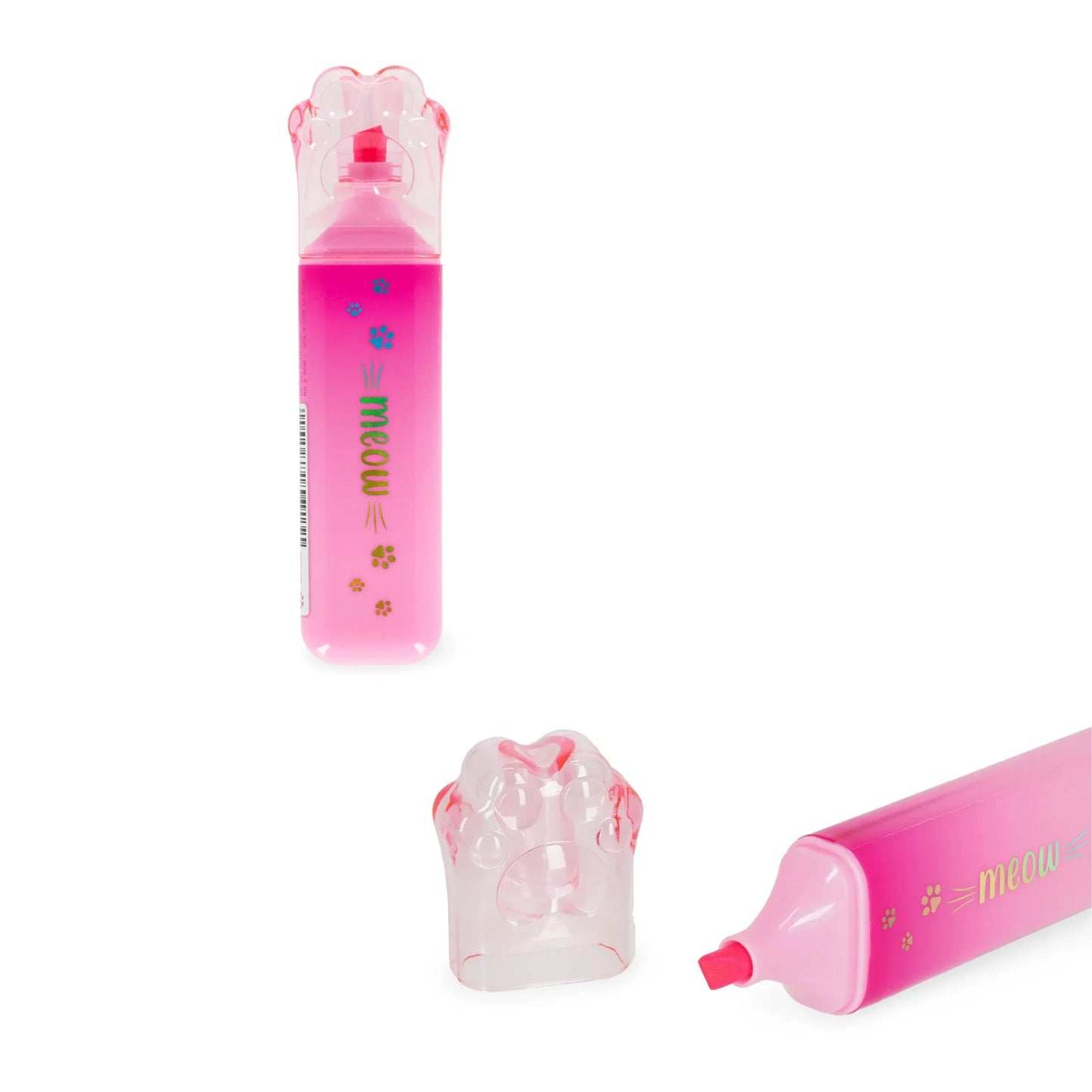 Evidenziatore Legami Meow Zampa di Gatto — 6 Colori | Punta a Scalpello 5 mm Base Acqua