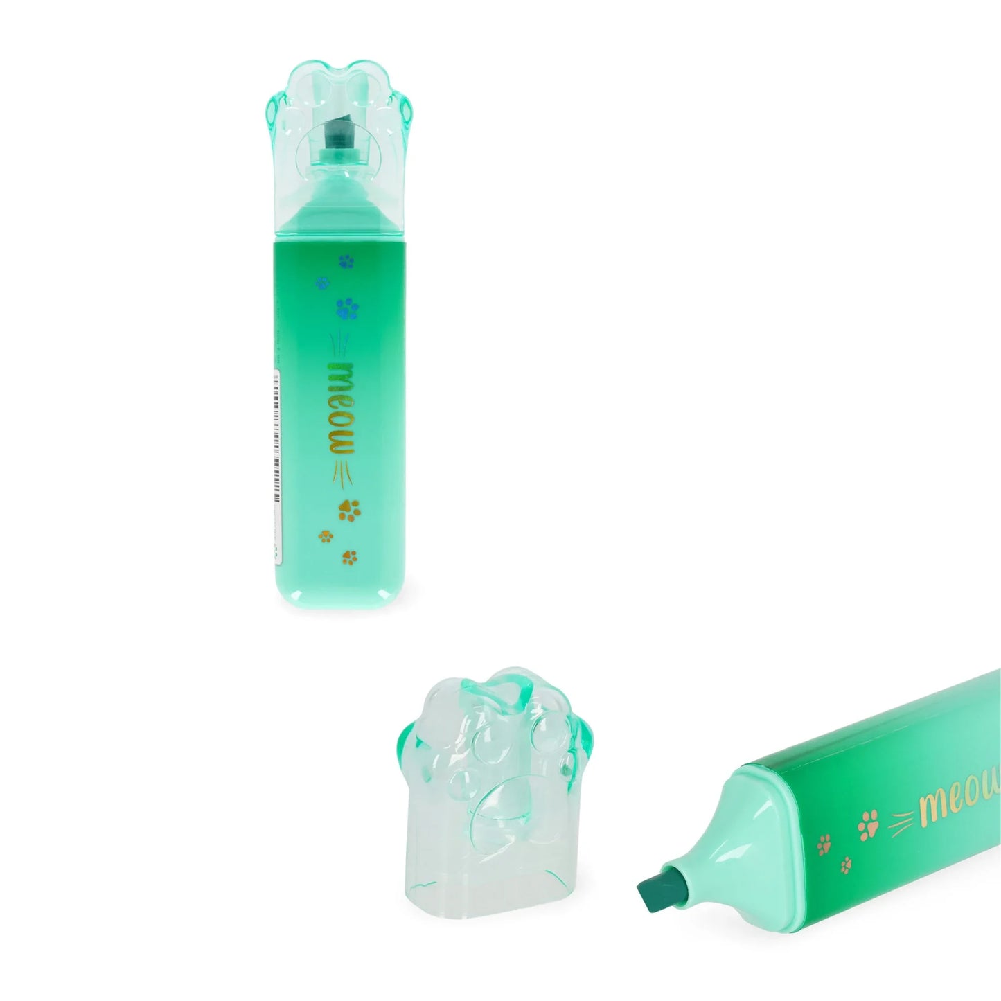 Evidenziatore Legami Meow Zampa di Gatto — 6 Colori | Punta a Scalpello 5 mm Base Acqua