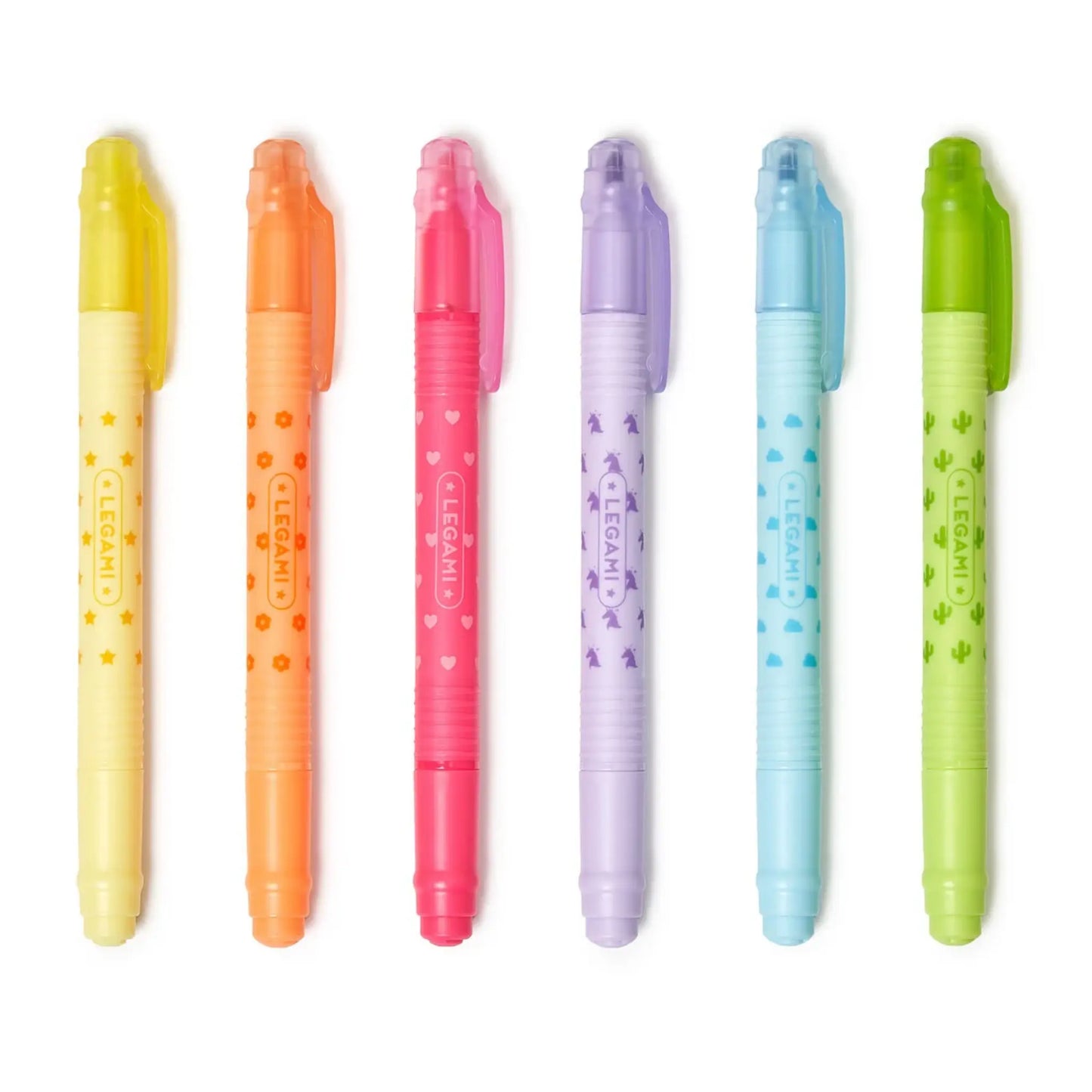 Set of 6 Erasable Highlighters Legami Magic Highlighters | Dual Tip Colors