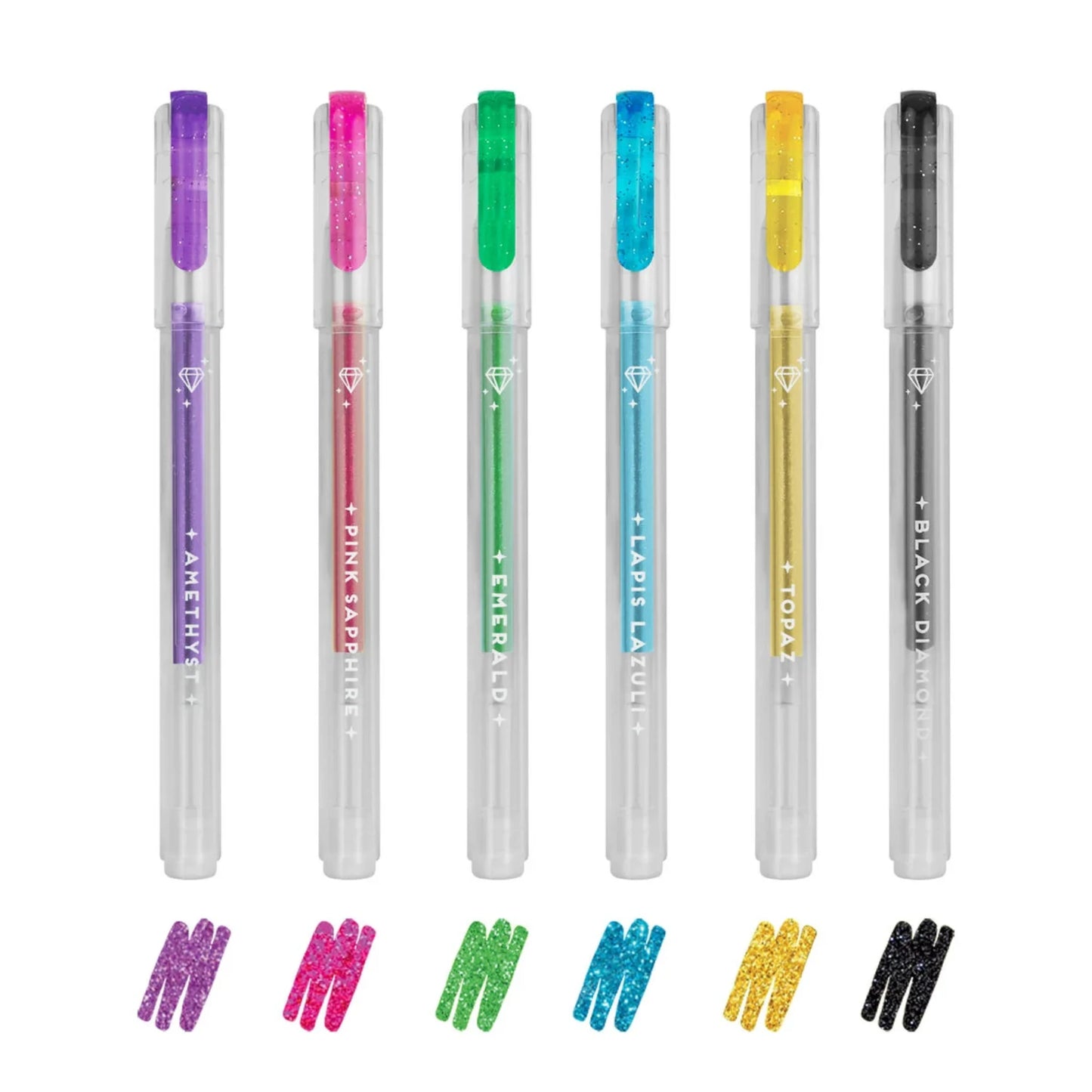 Set 6 Mini Penne Gel Glitterate Legami Shine Like a Diamond — Punta 1.0 mm | Colori Glitter Brillanti