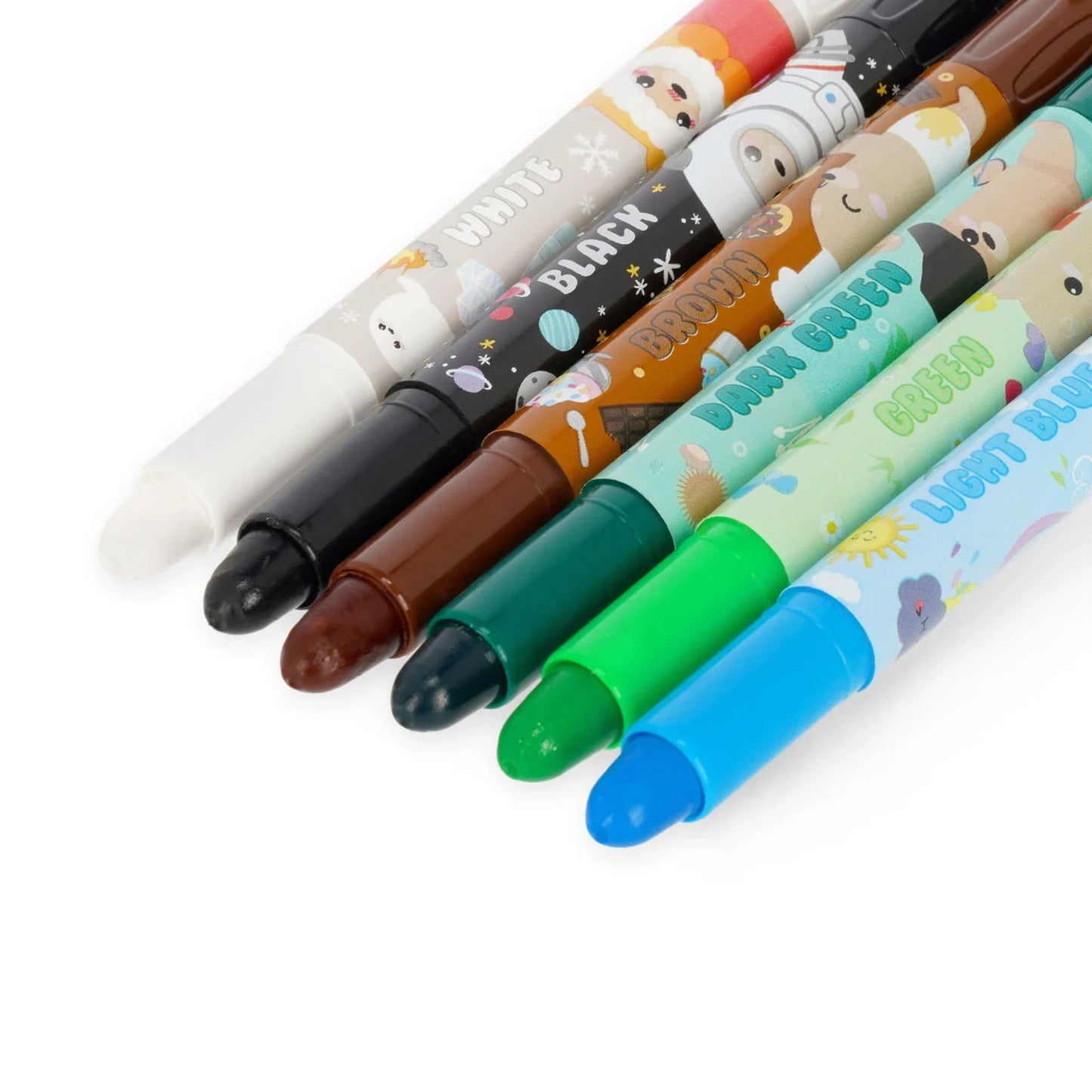 Pastelli a Cera a Rotazione Legami Teddy Friends — Set 12 Colori | Lavabili Acquerellabili con Valigetta