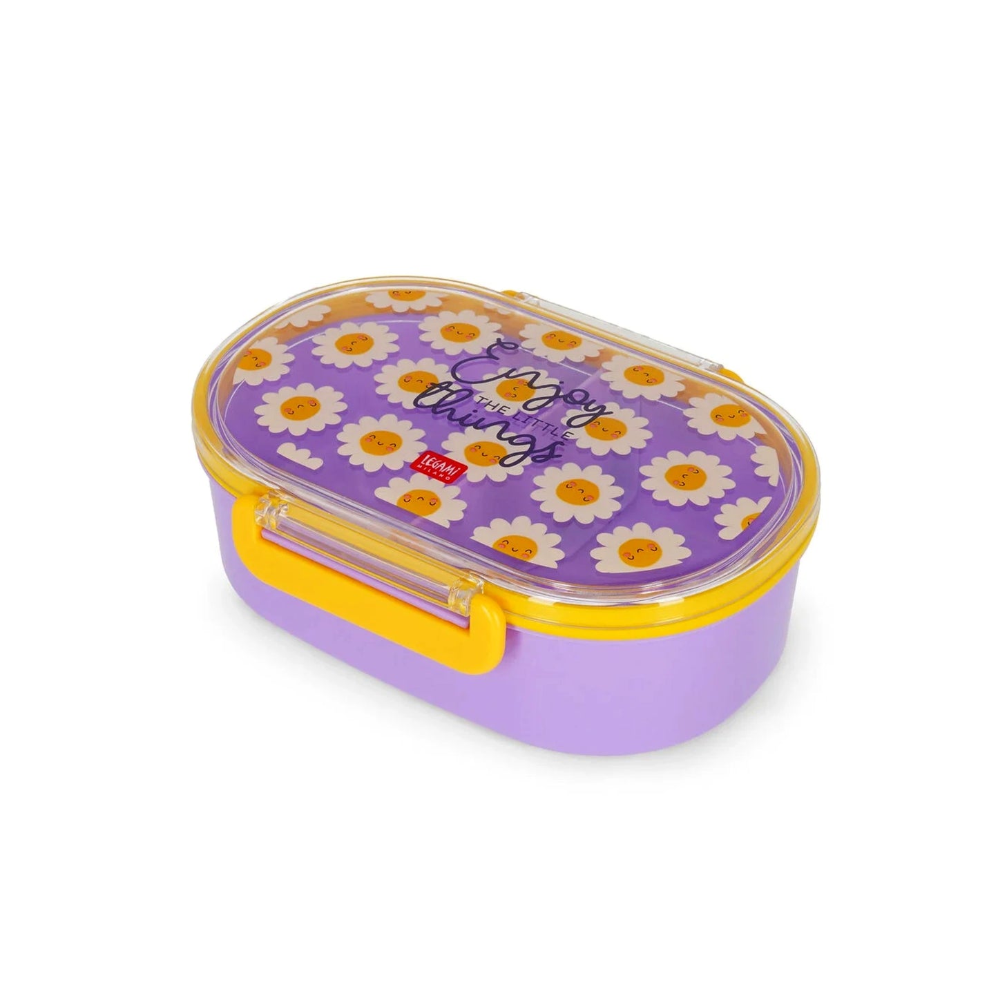 Contenitore Porta Merenda Legami Snack & Go Daisy 500ml con Divisorio Rimovibile Clip Phthalate Free | Back to School 2026