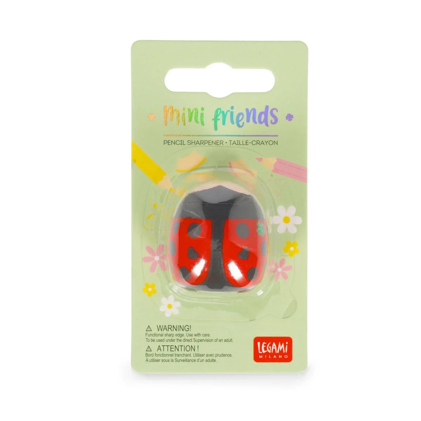 Temperino Legami Mini Friends Ladybug — Temperamatite Coccinella Antiscivolo Kawaii