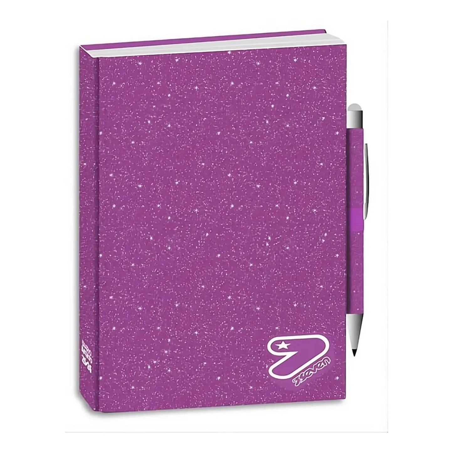 Diario Seven The Double 2026-27 Glitter 12 Mesi Datato | Nero Rosa Lilla