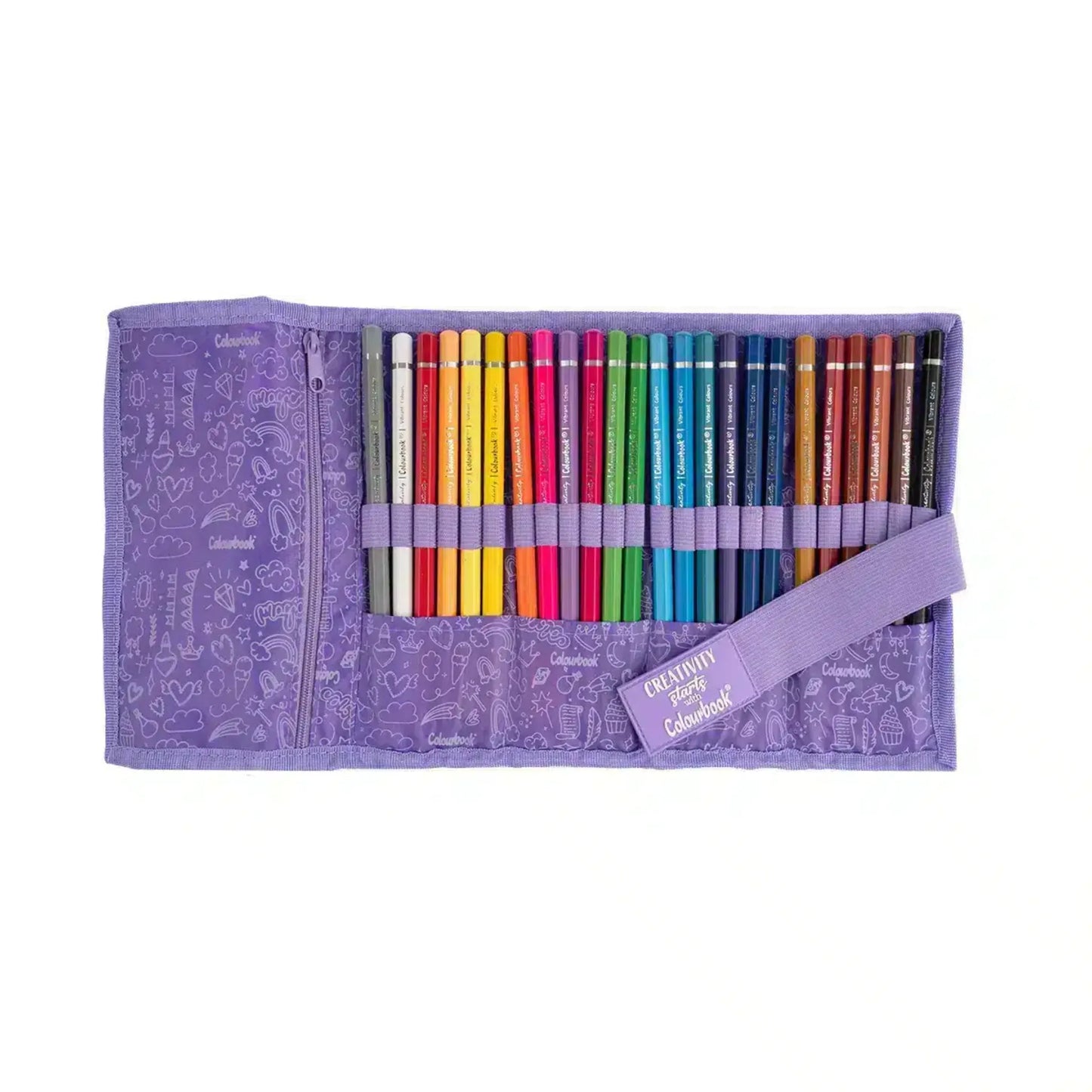 Astuccio a Rotolo Glitter Colourbook con 24 Pastelli Mina 4 mm | 4 Colori