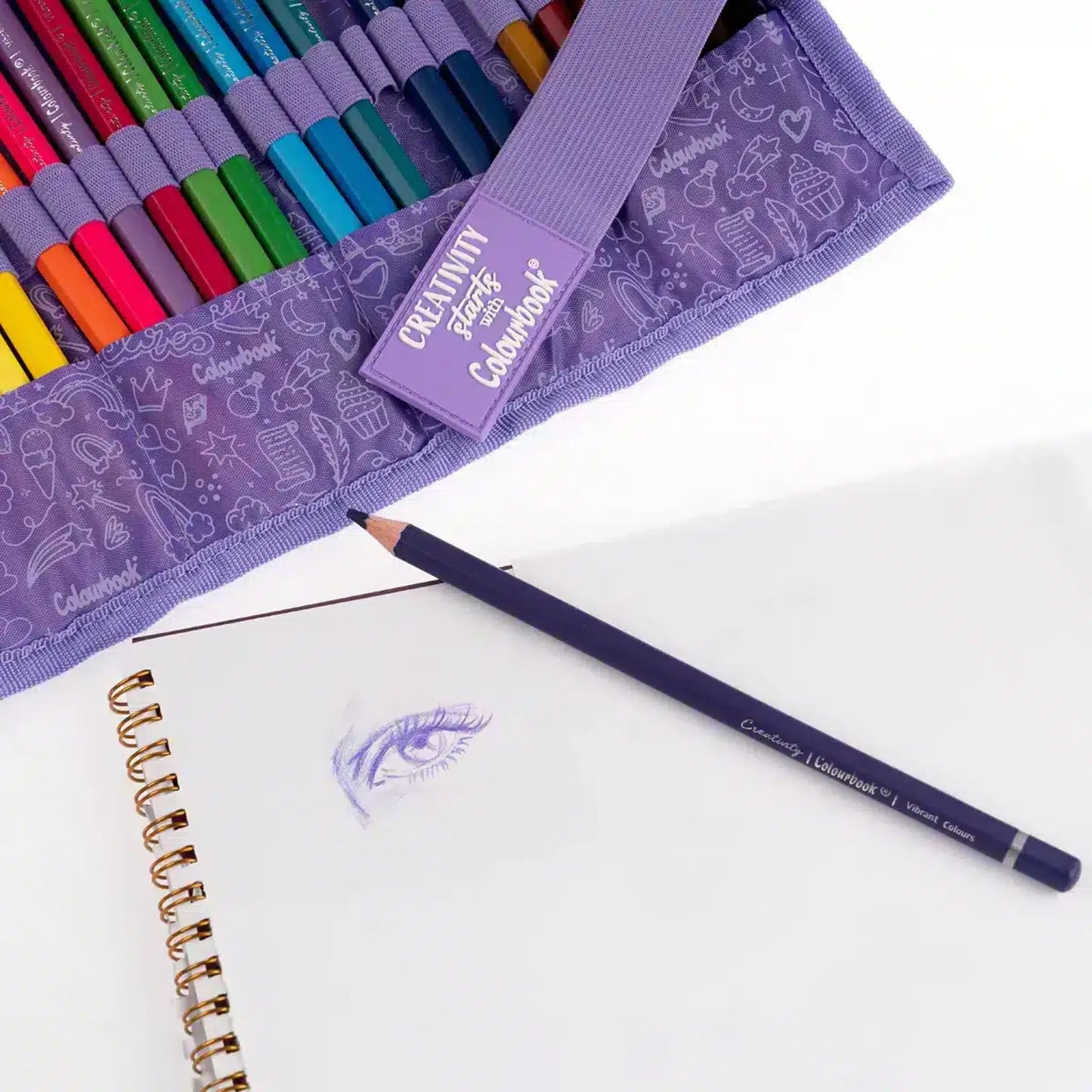 Astuccio a Rotolo Glitter Colourbook con 24 Pastelli Mina 4 mm | 4 Colori