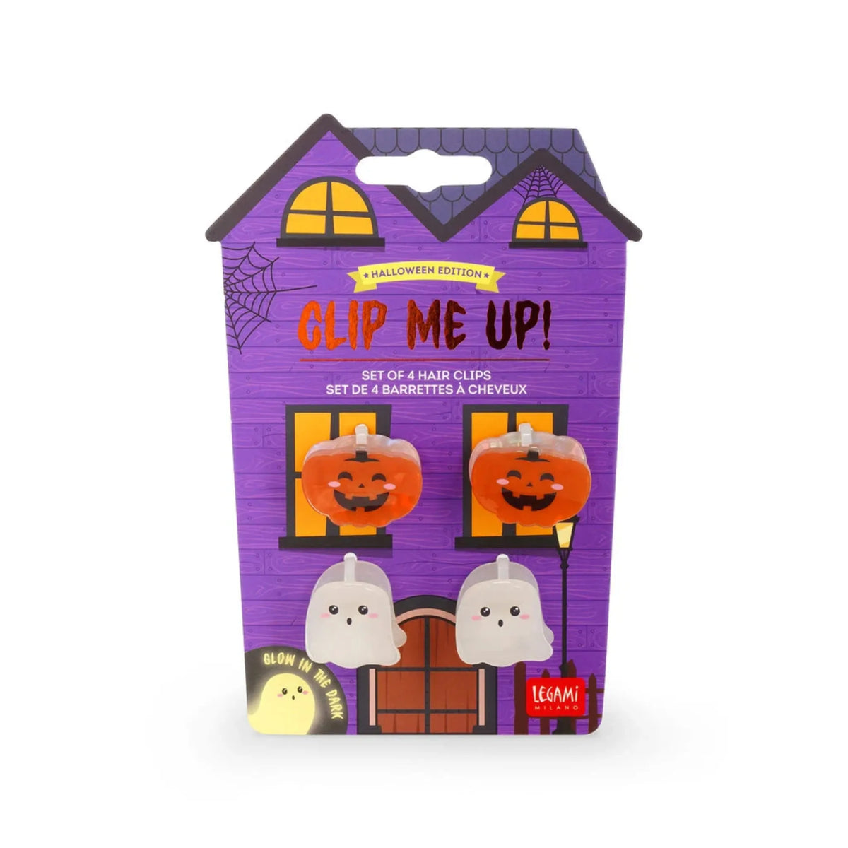 Mini Mollette per Capelli Halloween Legami – Set 4 Clip Glitter