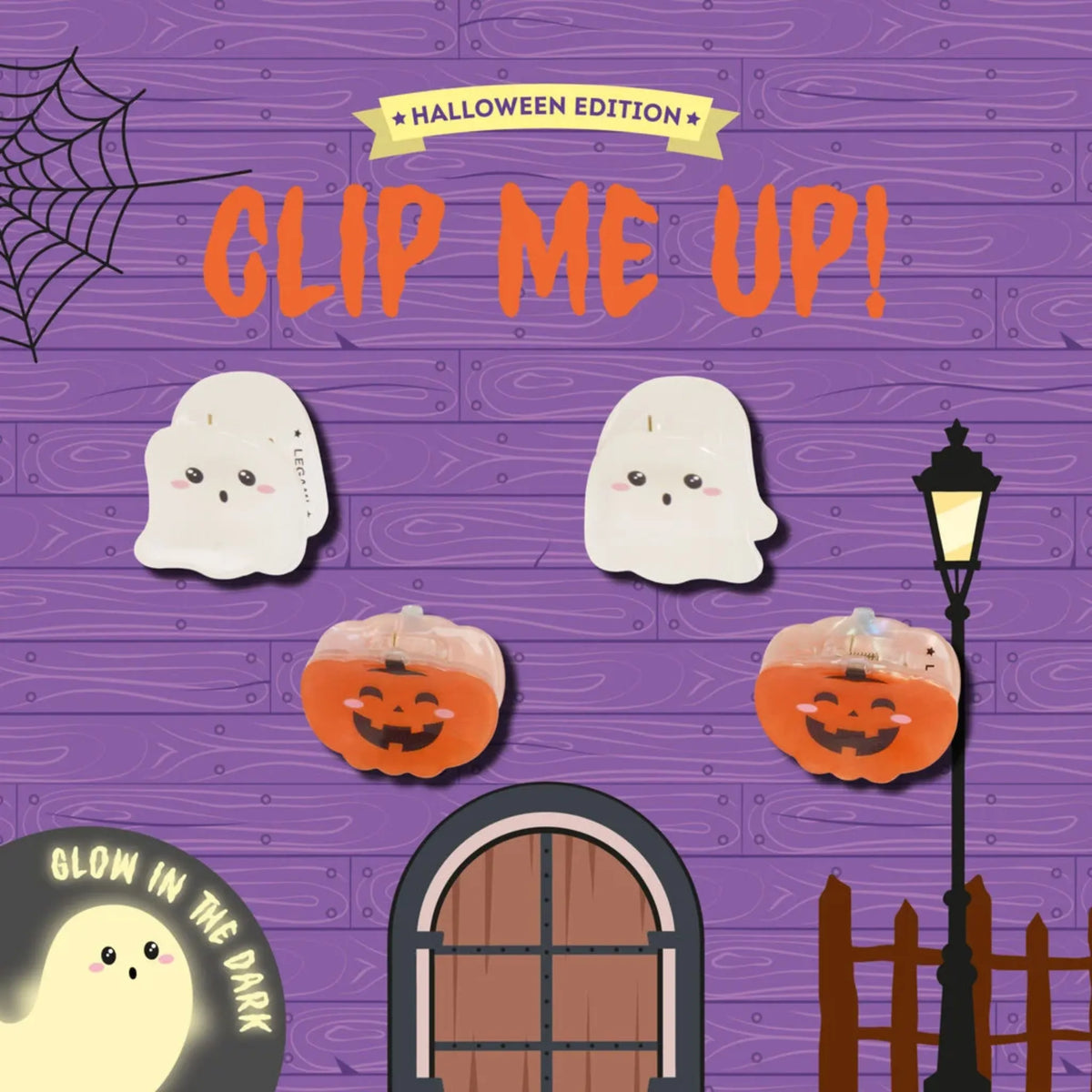 Mini Mollette per Capelli Halloween Legami – Set 4 Clip Glitter