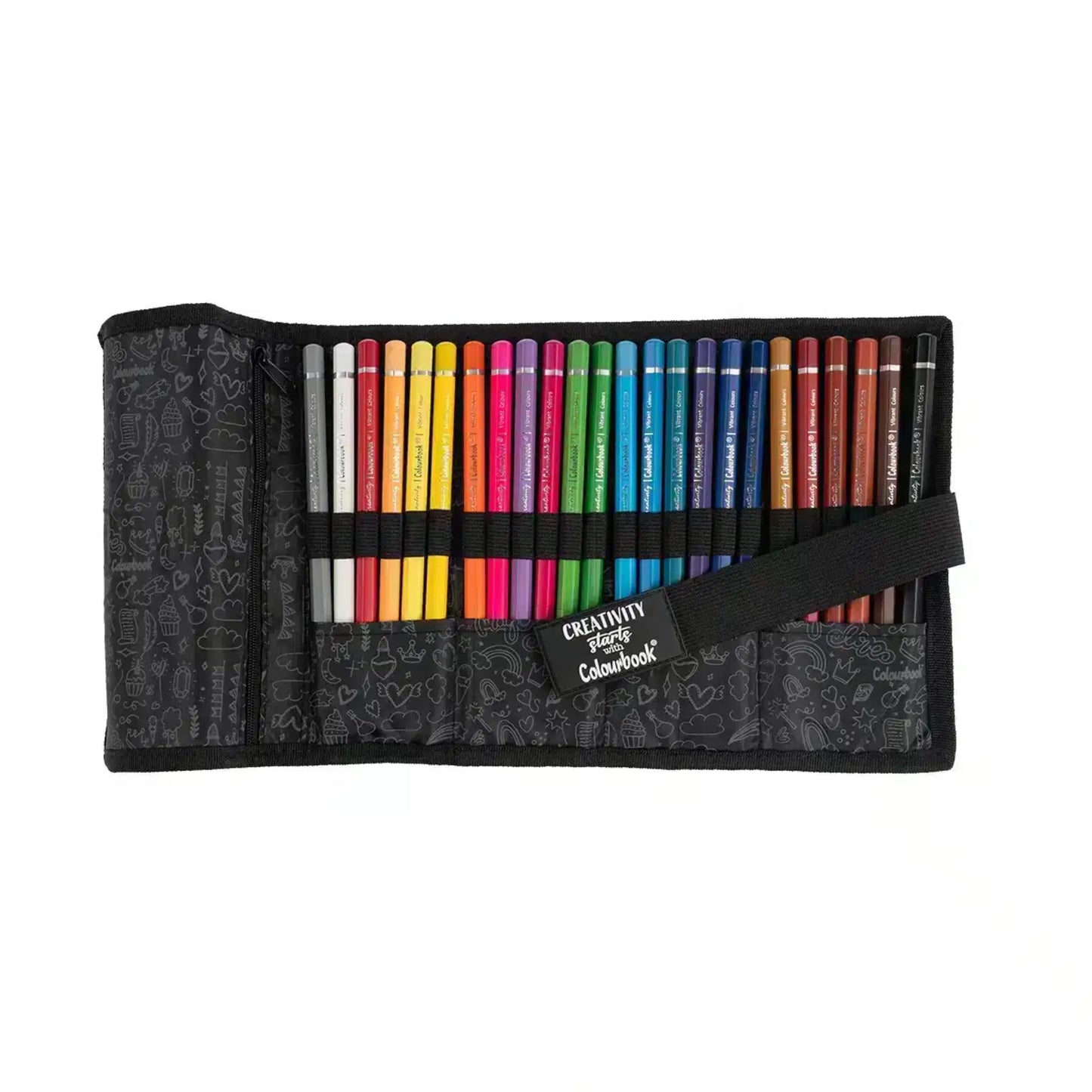 Astuccio a Rotolo Glitter Colourbook con 24 Pastelli Mina 4 mm | 4 Colori