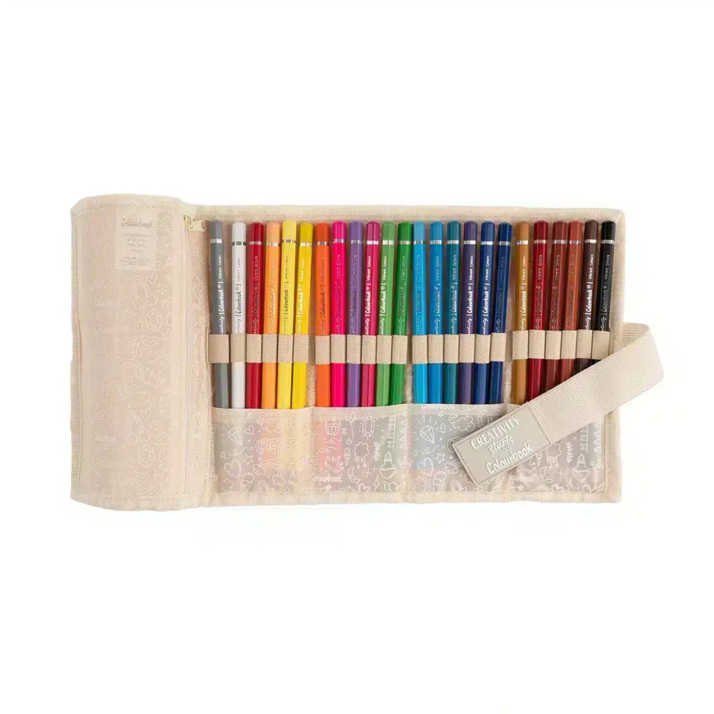 Astuccio a Rotolo Glitter Colourbook con 24 Pastelli Mina 4 mm | 4 Colori