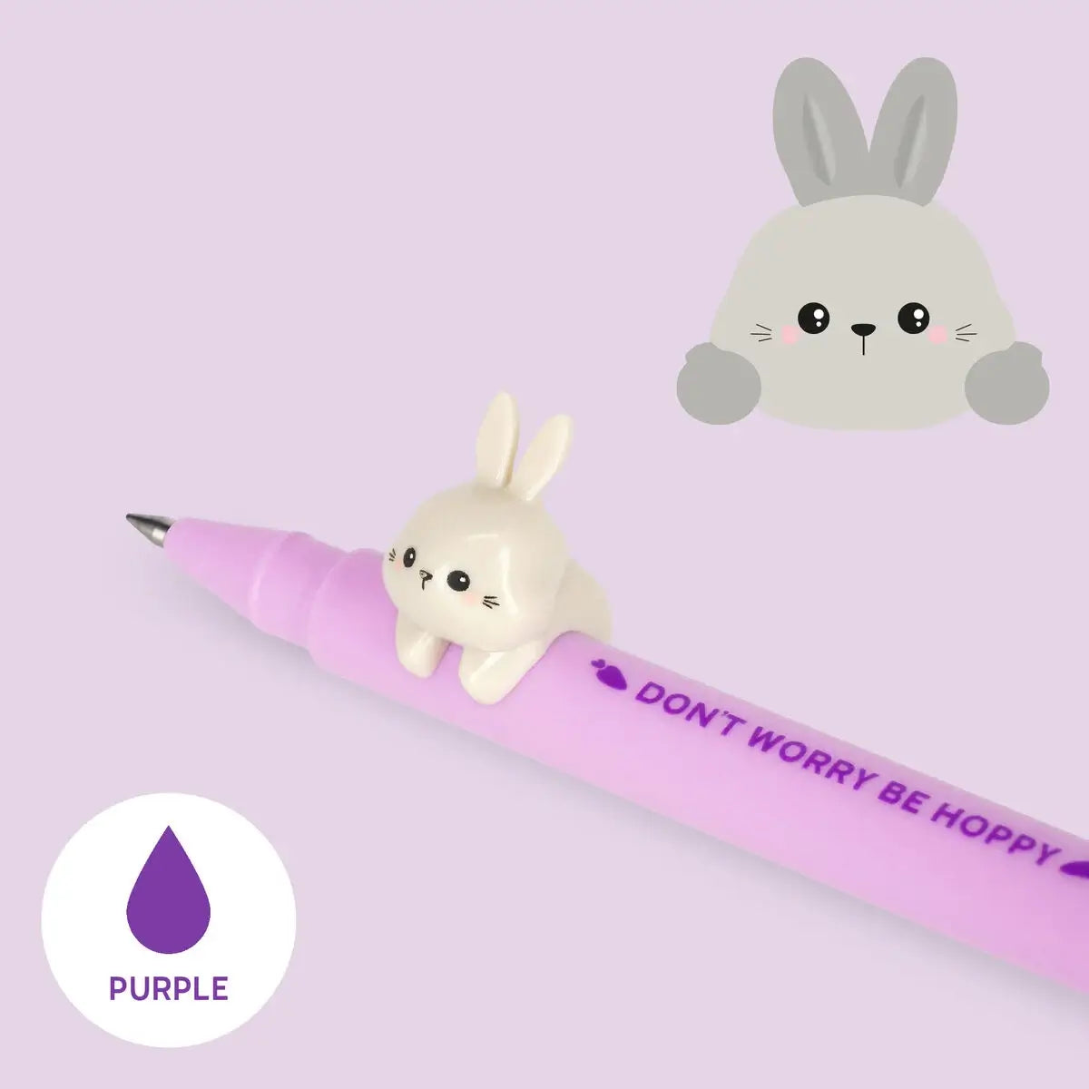 Penna Gel Bunny "Don't Worry Be Hoppy" con Animaletto Decorativo - Lovely Friends Legami