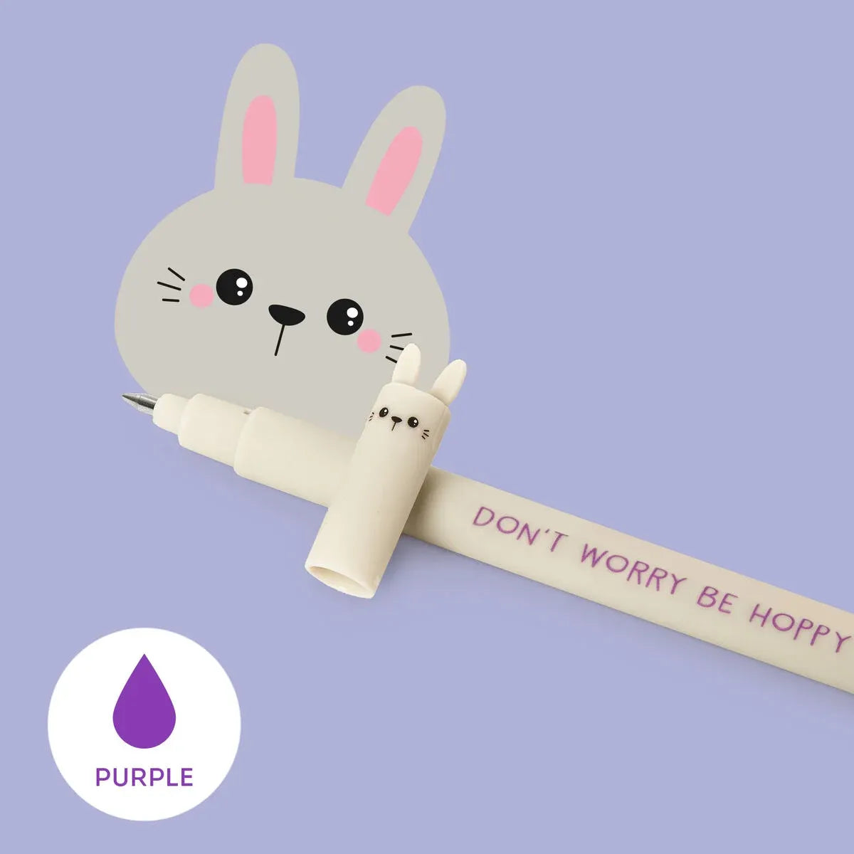 Penna Gel Cancellabile Bunny "Don't Worry Be Hoppy" Legami - Erasable Pen Viola