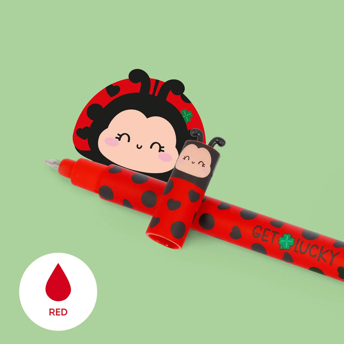 Penna Legami Ladybug "Get Lucky" Erasable Pen Gel Cancellabile