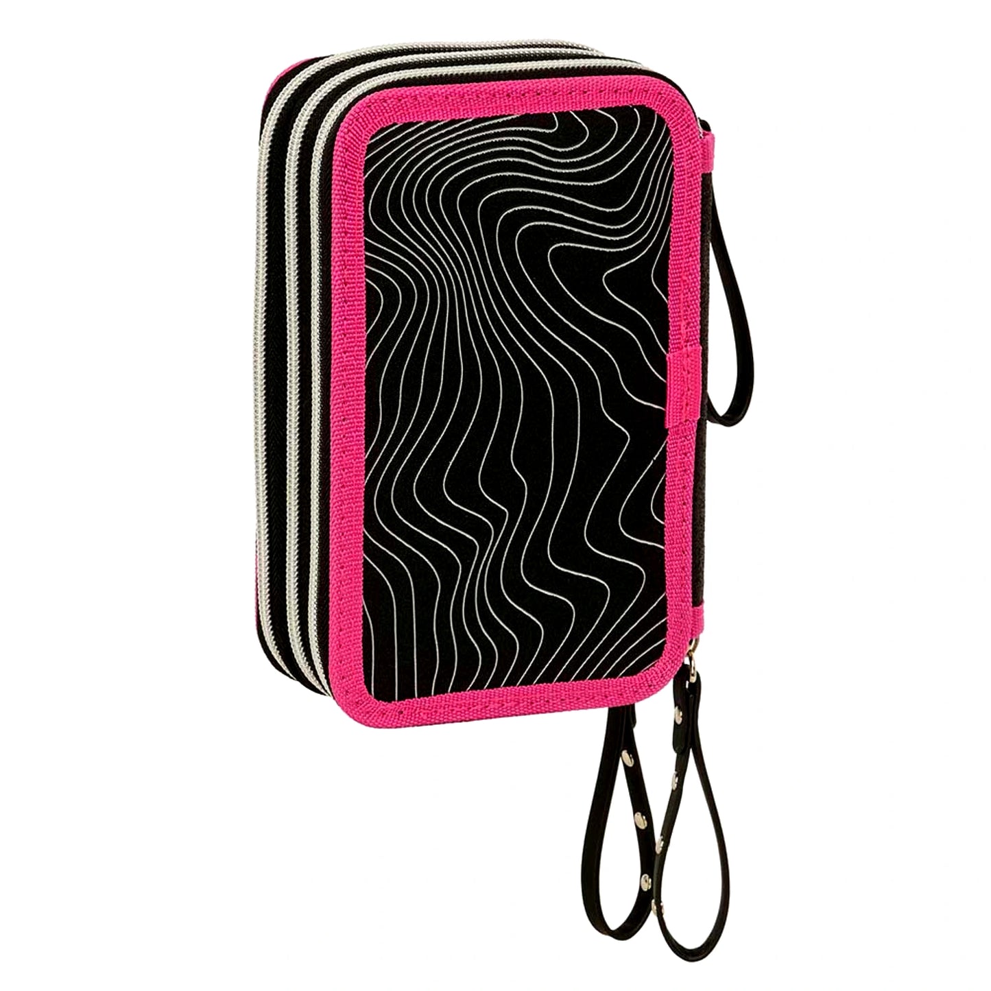 Portacolori Triplo K-Pop Demon Hunters Energy Huntrix Completo 37 Pezzi con Matite Pennarelli e Accessori Safta