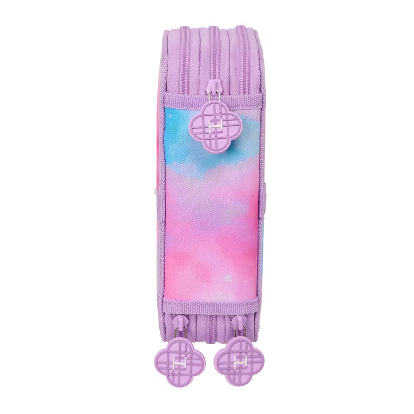Astuccio 3 Zip Safta K-Pop Demon Hunters Artist Lilla con 37 Accessori — Tie-Dye Pastel Tirazip Huntrix Licenza Ufficiale Netflix