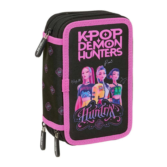 Astuccio 3 Zip Safta K-Pop Demon Hunters Huntrix Nero con 37 Accessori — Licenza Ufficiale Netflix 2026
