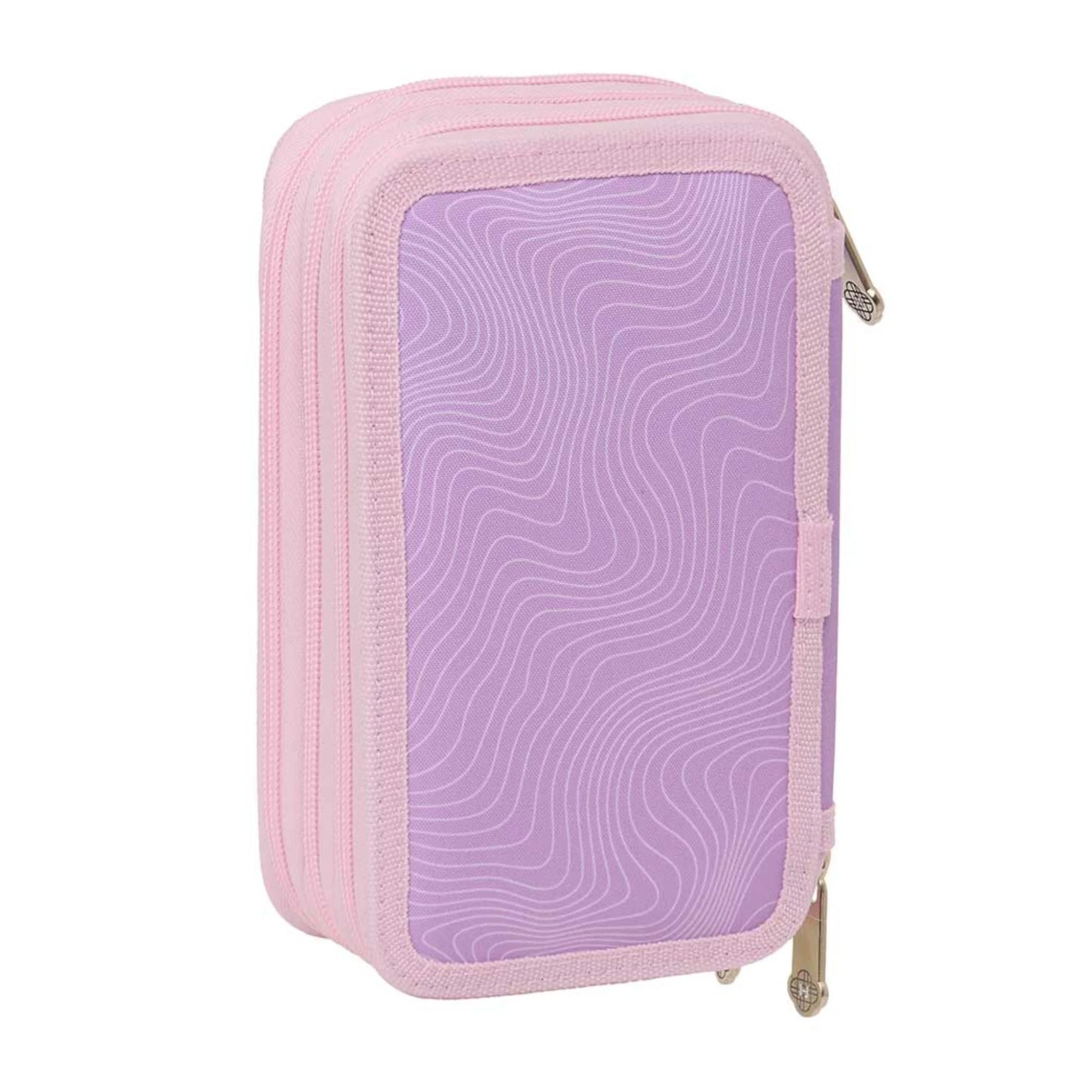 Astuccio 3 Zip Safta K-Pop Demon Hunters Iconic Rosa con 37 Accessori — Medaglione Huntrix Tirazip Metallo Licenza Ufficiale Netflix