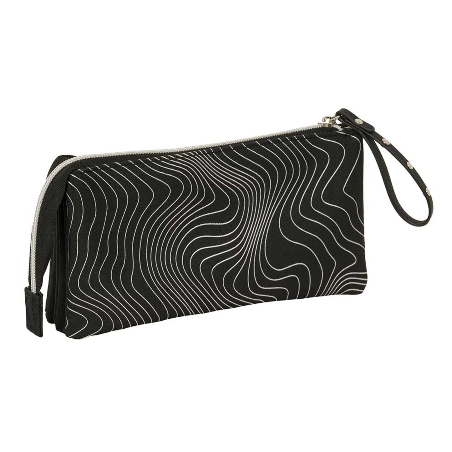 Astuccio Triplo Safta K-POP Demon Hunters Energy — 3 Zip Scomparti Tasca Interna 22×12×3 cm