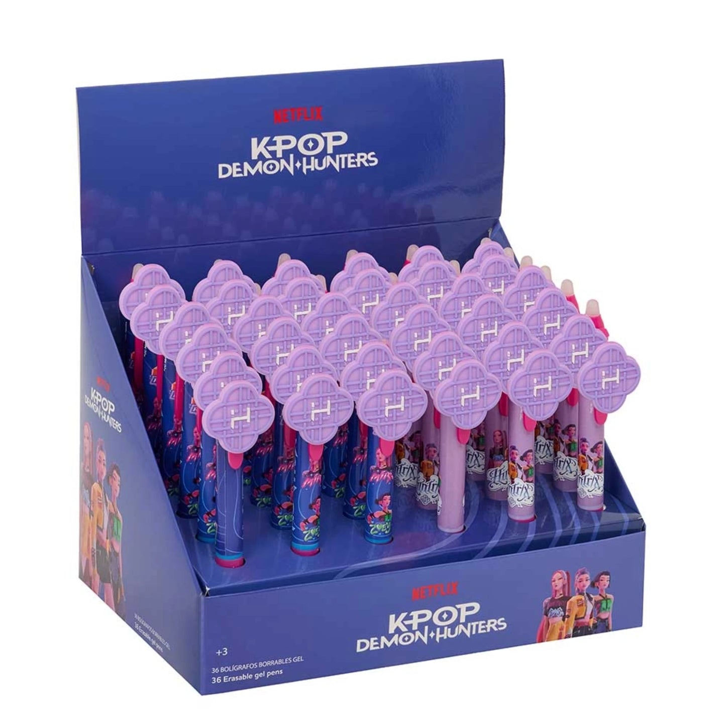 Penna Gel Cancellabile Safta K-POP Demon Hunters — Topper Huntrix Inchiostro Blu Netflix Design Assortito